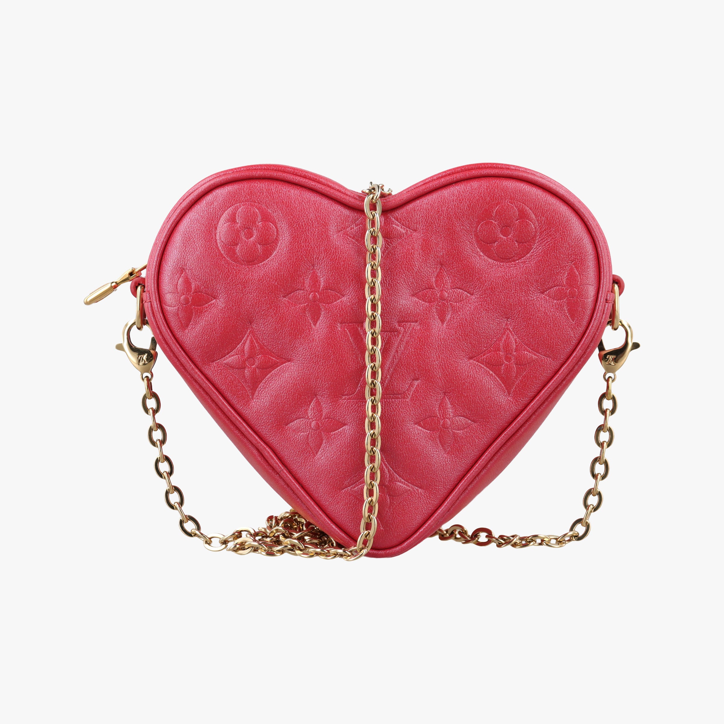 Heart on Chain Red Lambskin M80837 IC Chipハートオンチェーン レッド ラムスキン M80837 ICチップ