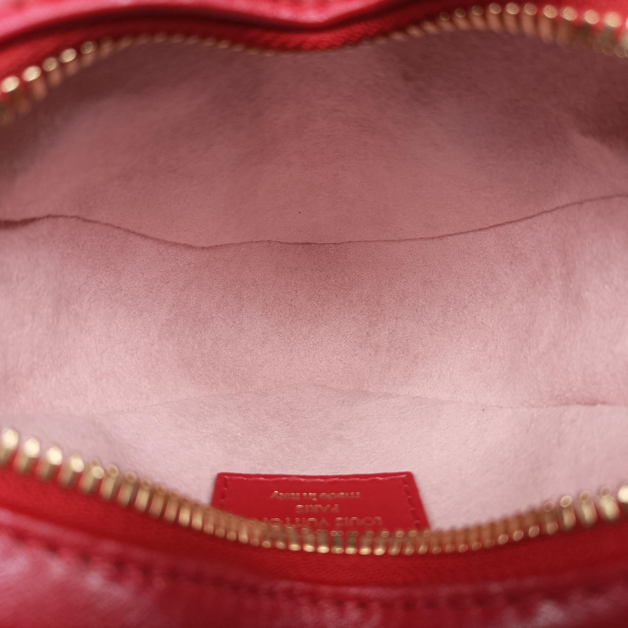 Heart on Chain Red Lambskin M80837 IC Chipハートオンチェーン レッド ラムスキン M80837 ICチップ