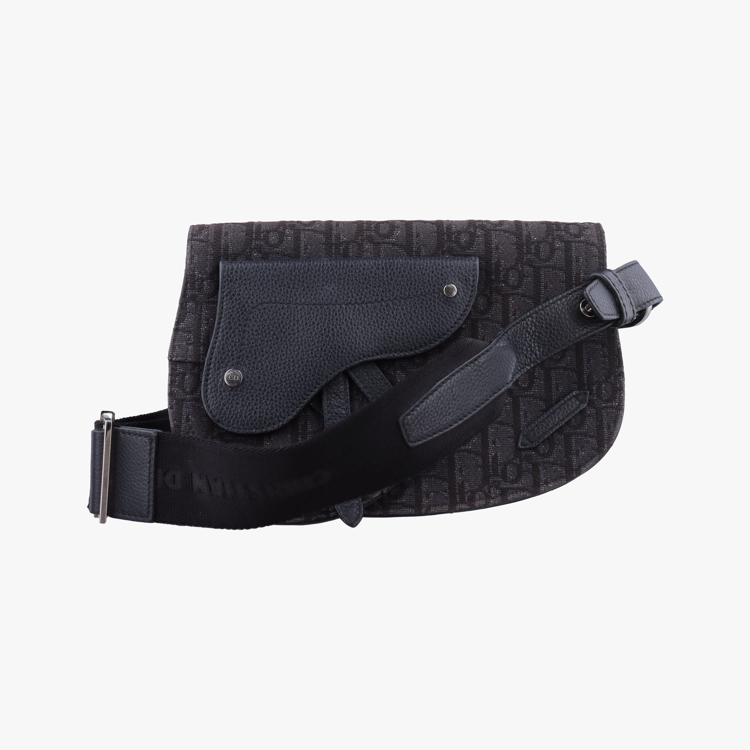 Saddle Black Jacquard×Leather 03-BO-0169サドルバッグ ブラック ジャガード×レザー 03-BO-0169