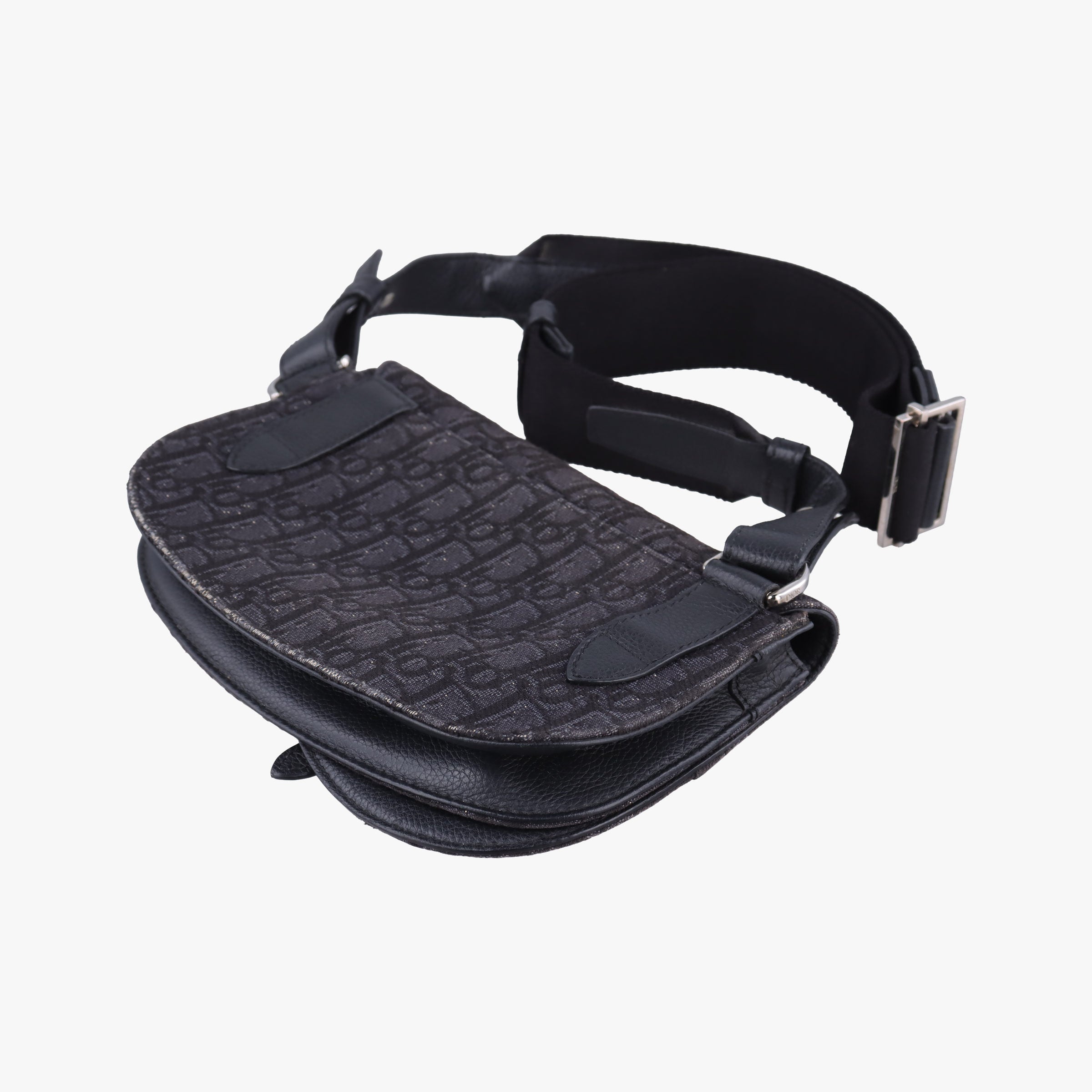 Saddle Black Jacquard×Leather 03-BO-0169サドルバッグ ブラック ジャガード×レザー 03-BO-0169