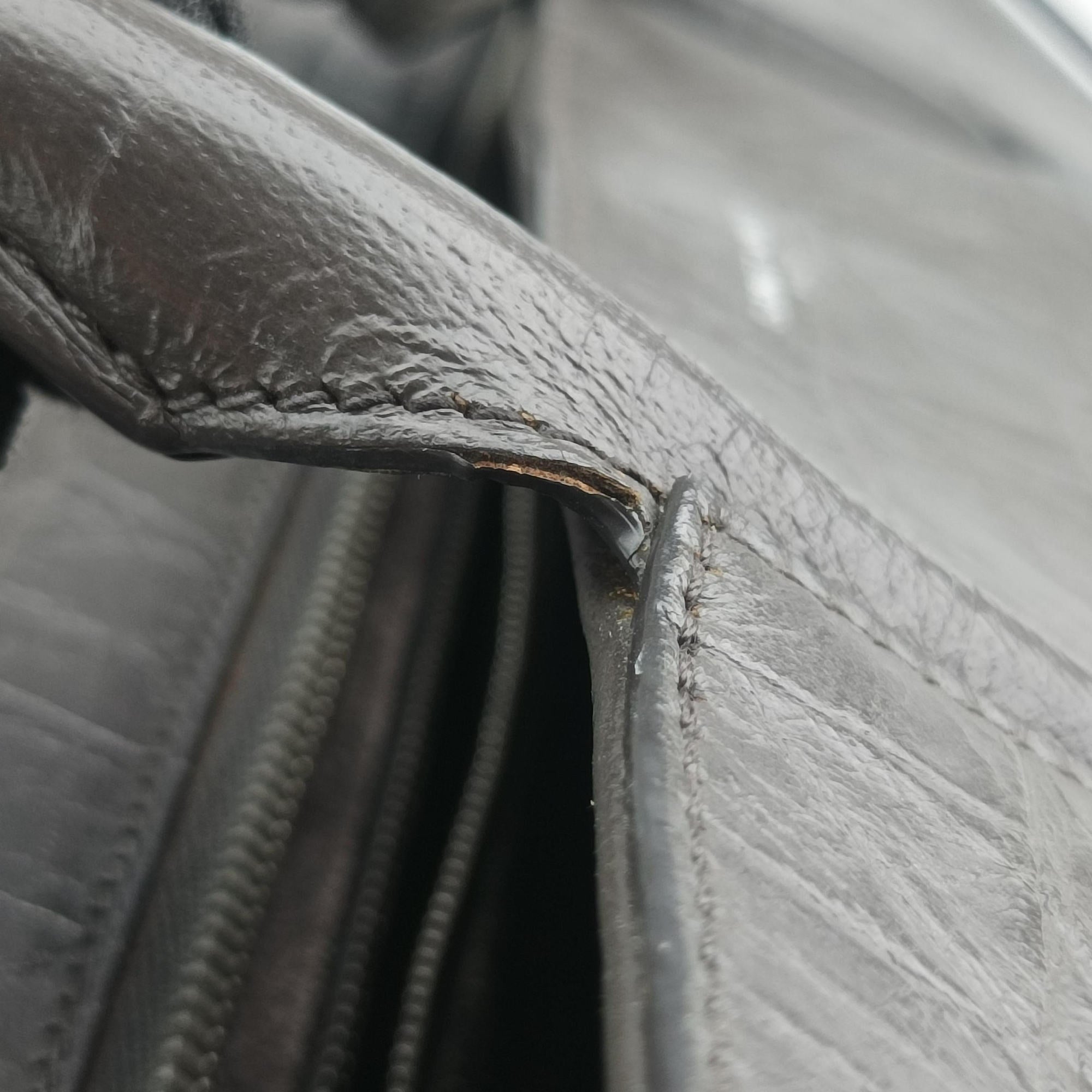 Cabas Rive Gauche Dark Gray Crocodile Embossed Calfskin Leather 400413 TCT400413.0416カバ リヴ ゴーシュ ダークグレー クロコ型押しレザー 400413 TCT400413.0416