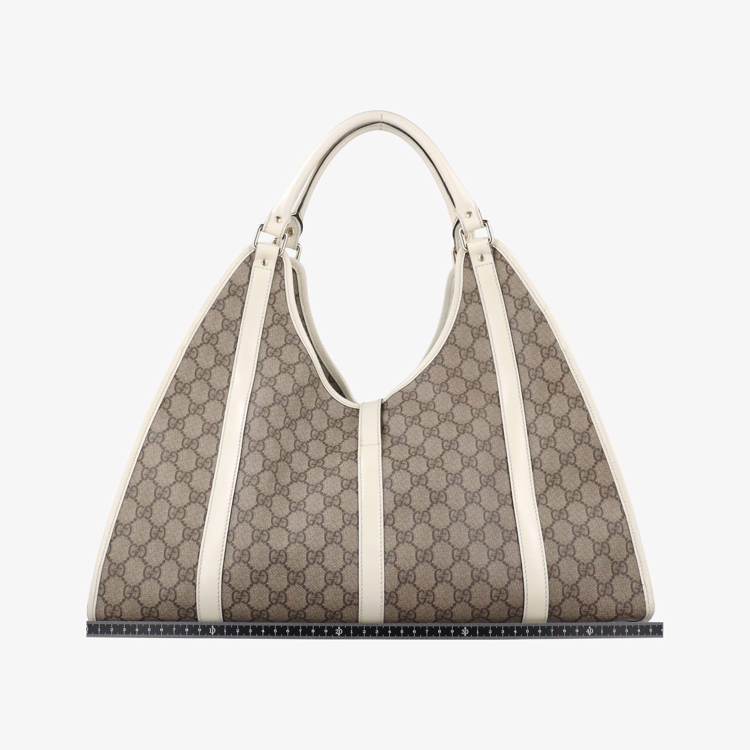 New Jackie Brown×White PVC coated canvas×Leather 203493 D4507378ニュージャッキー ブラウン×ホワイト PVCコーティングキャンバス×レザー 203493 D4507378