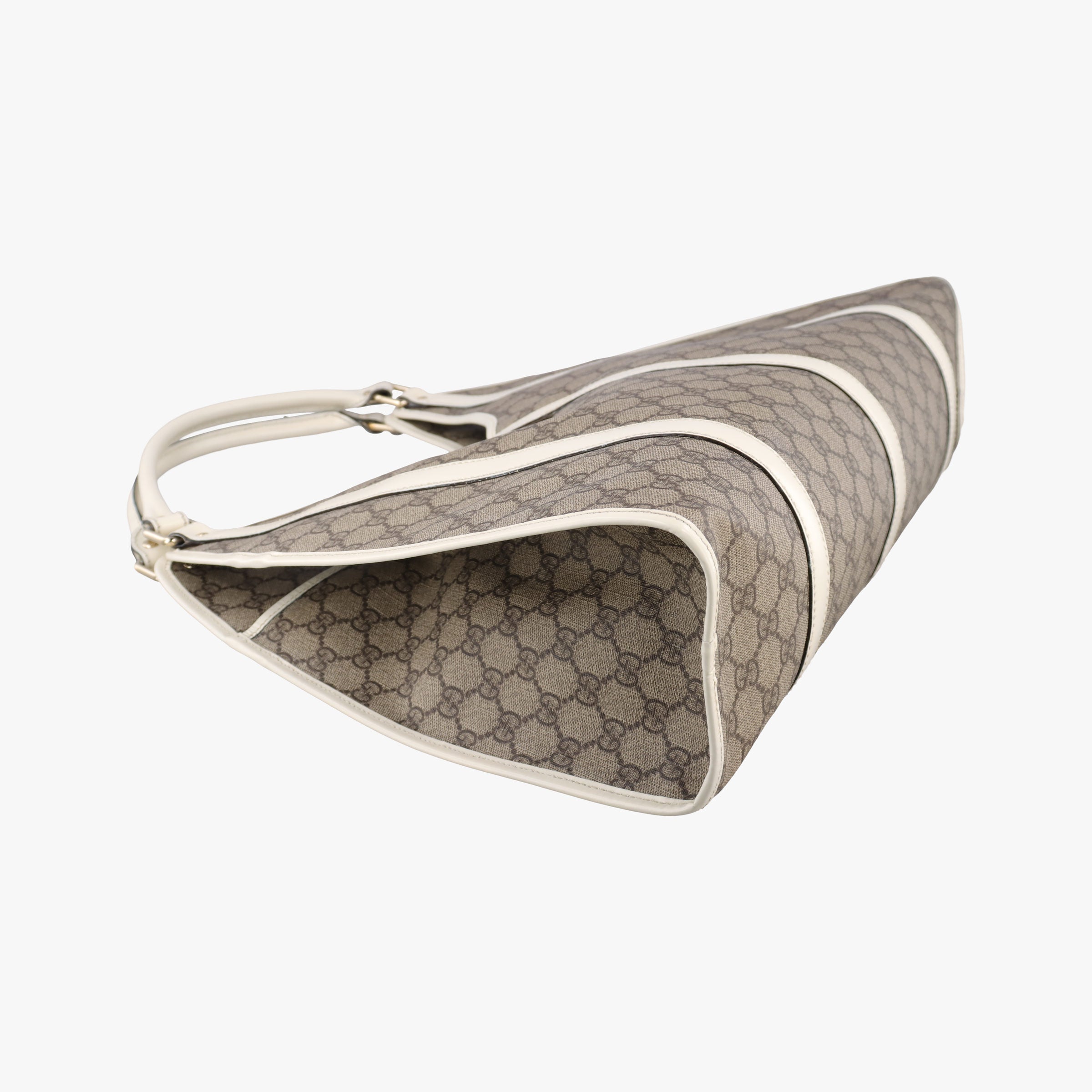 New Jackie Brown×White PVC coated canvas×Leather 203493 D4507378ニュージャッキー ブラウン×ホワイト PVCコーティングキャンバス×レザー 203493 D4507378