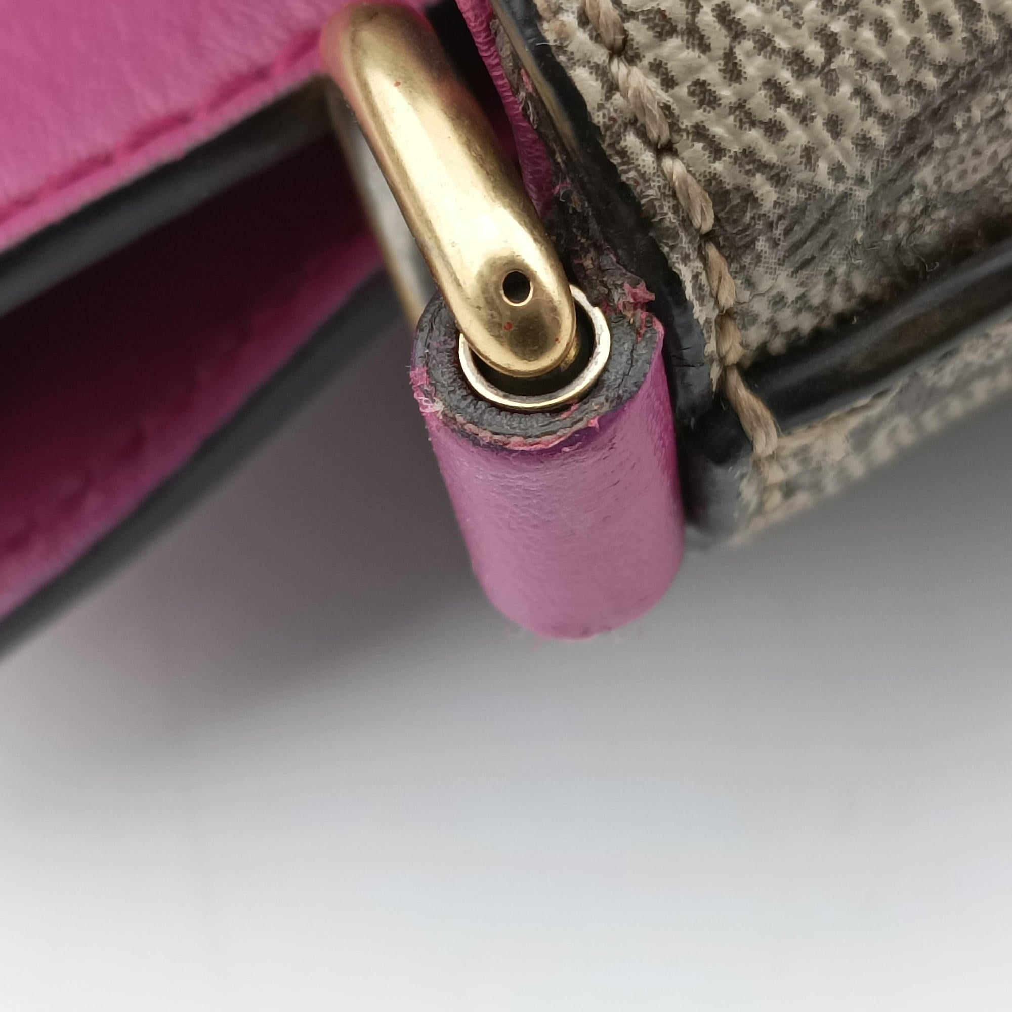 GG SUPREME Beige×Pink×Red PVC coated canvas × leather 409534 A019186148GGスプリーム ブラウン PVCコーティングキャンバス×レザー 409534 A019186148