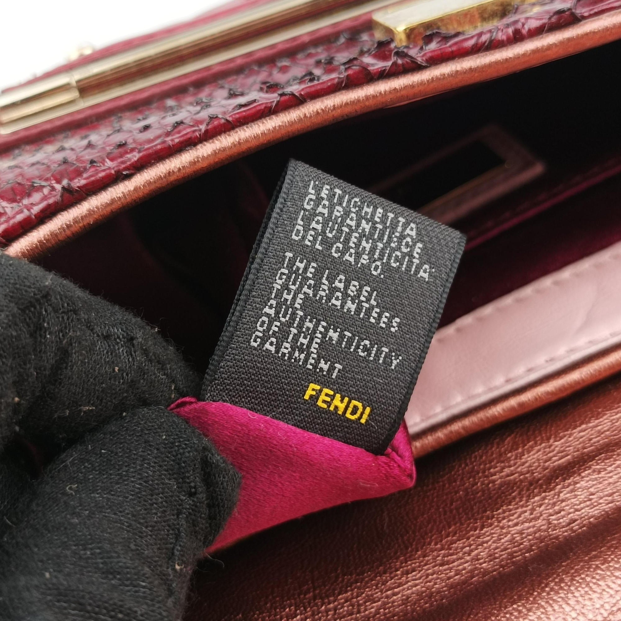 Vanity Mirror Bordeaux × Pink Python Leather × Calfskin Leather Lot number unknownヴァニティ ミラー ボルドー × ピンク パイソンレザー× カーフレザー 製番不明