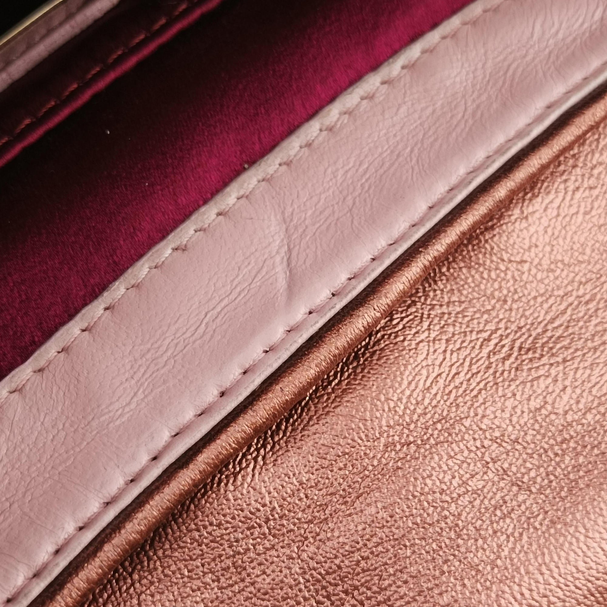 Vanity Mirror Bordeaux × Pink Python Leather × Calfskin Leather Lot number unknownヴァニティ ミラー ボルドー × ピンク パイソンレザー× カーフレザー 製番不明