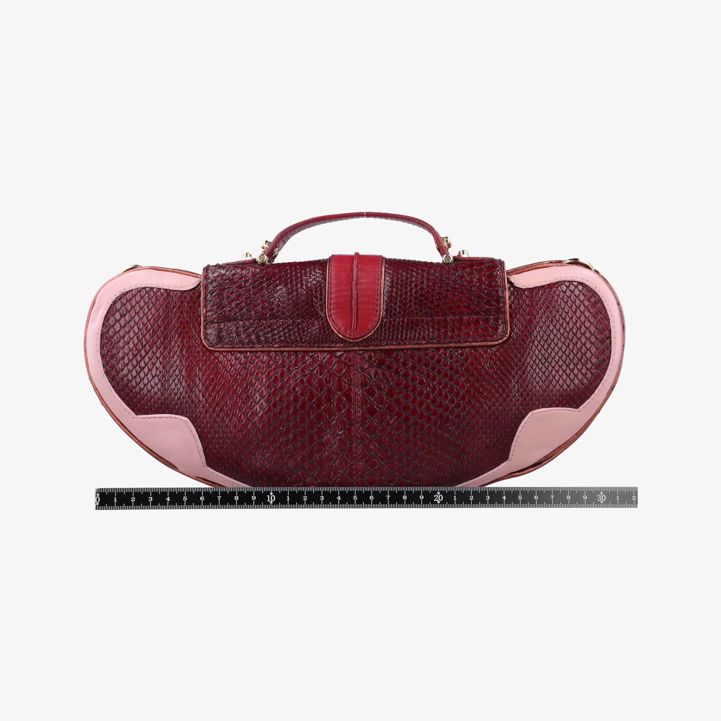 Vanity Mirror Bordeaux × Pink Python Leather × Calfskin Leather Lot number unknownヴァニティ ミラー ボルドー × ピンク パイソンレザー× カーフレザー 製番不明