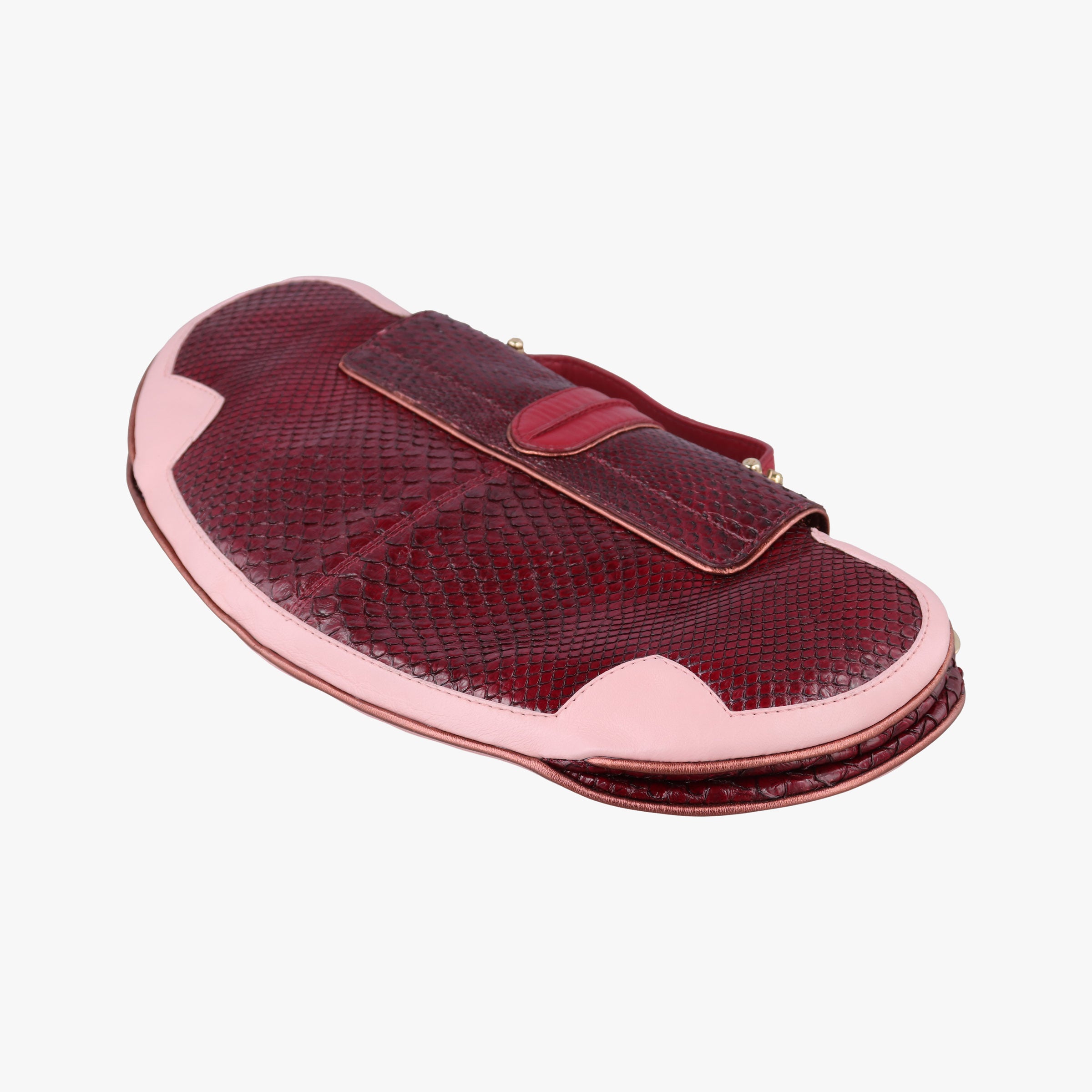 Vanity Mirror Bordeaux × Pink Python Leather × Calfskin Leather Lot number unknownヴァニティ ミラー ボルドー × ピンク パイソンレザー× カーフレザー 製番不明