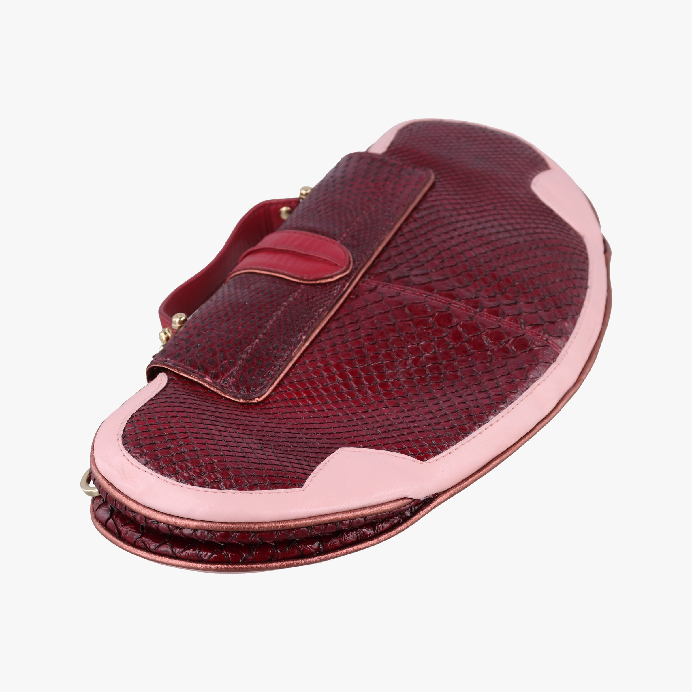 Vanity Mirror Bordeaux × Pink Python Leather × Calfskin Leather Lot number unknownヴァニティ ミラー ボルドー × ピンク パイソンレザー× カーフレザー 製番不明