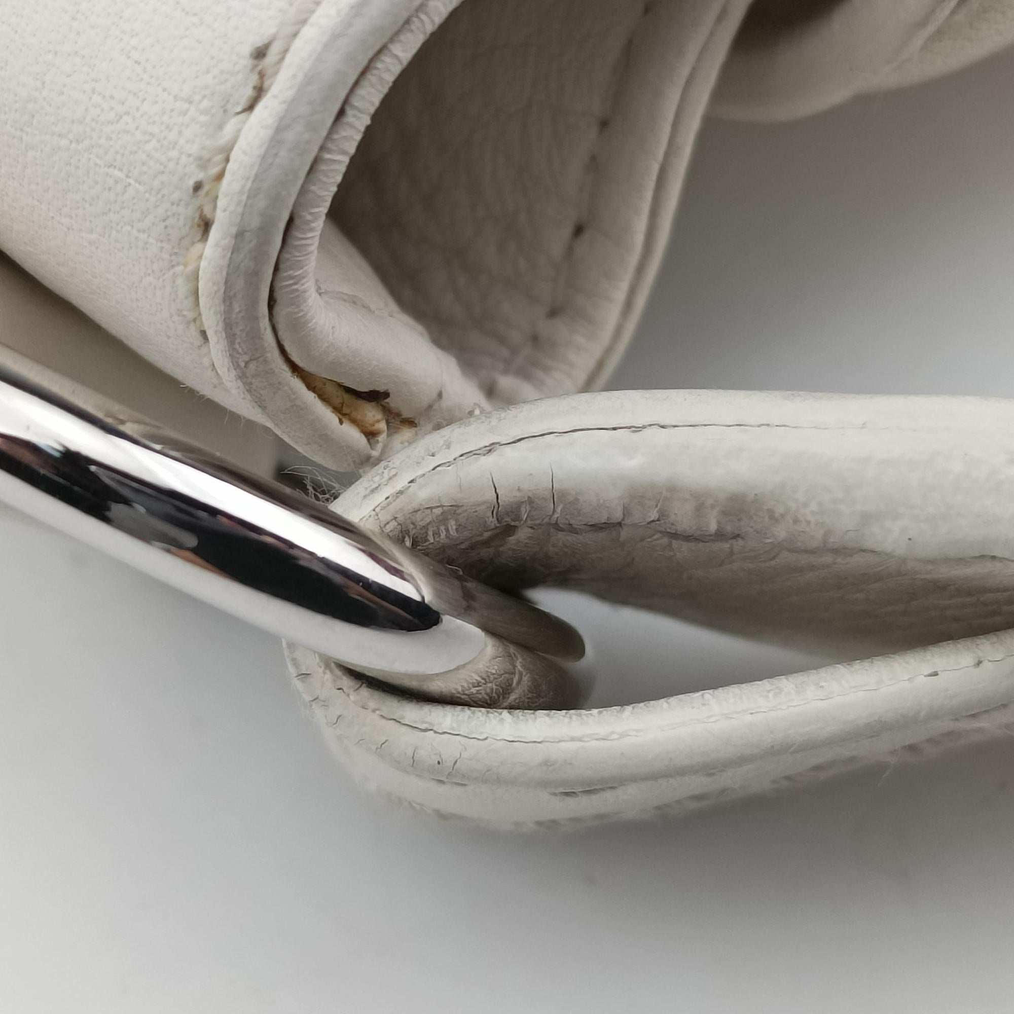 Guccissima Techno Horsebit White Leather 240236 C5850510グッチシマ ラージ テクノホースビット ホーボー ホワイト レザー 240236 C5850510