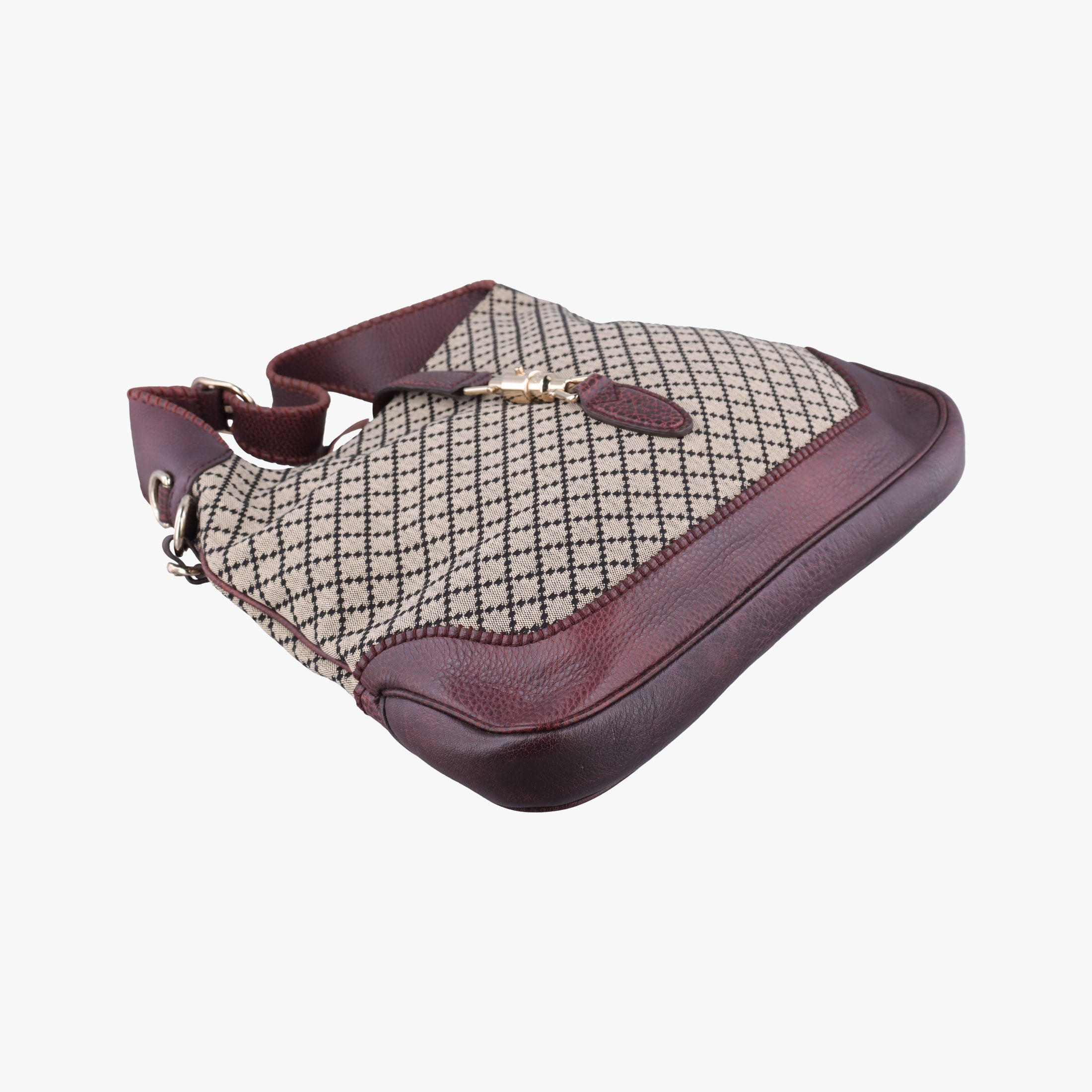 New Jackie Beige × Bordeaux canvas×leather 246907 G7342791ニュージャッキー ベージュ × ボルドー キャンバス x レザー 246907 G7342791