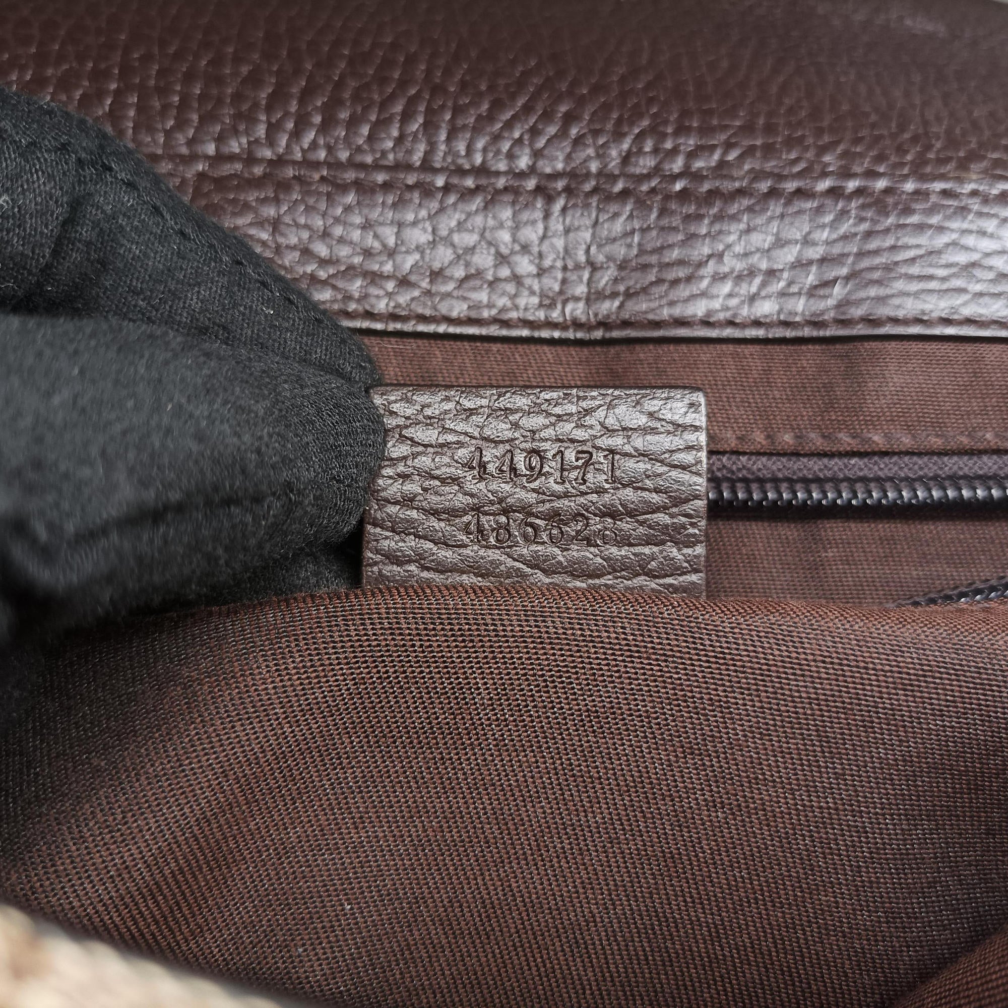 messenger Beige × brown GG canvas×Leather 449171 F036421773メッセンジャー ベージュ × ブラウン GGキャンバス×レザー 449171 F036421773