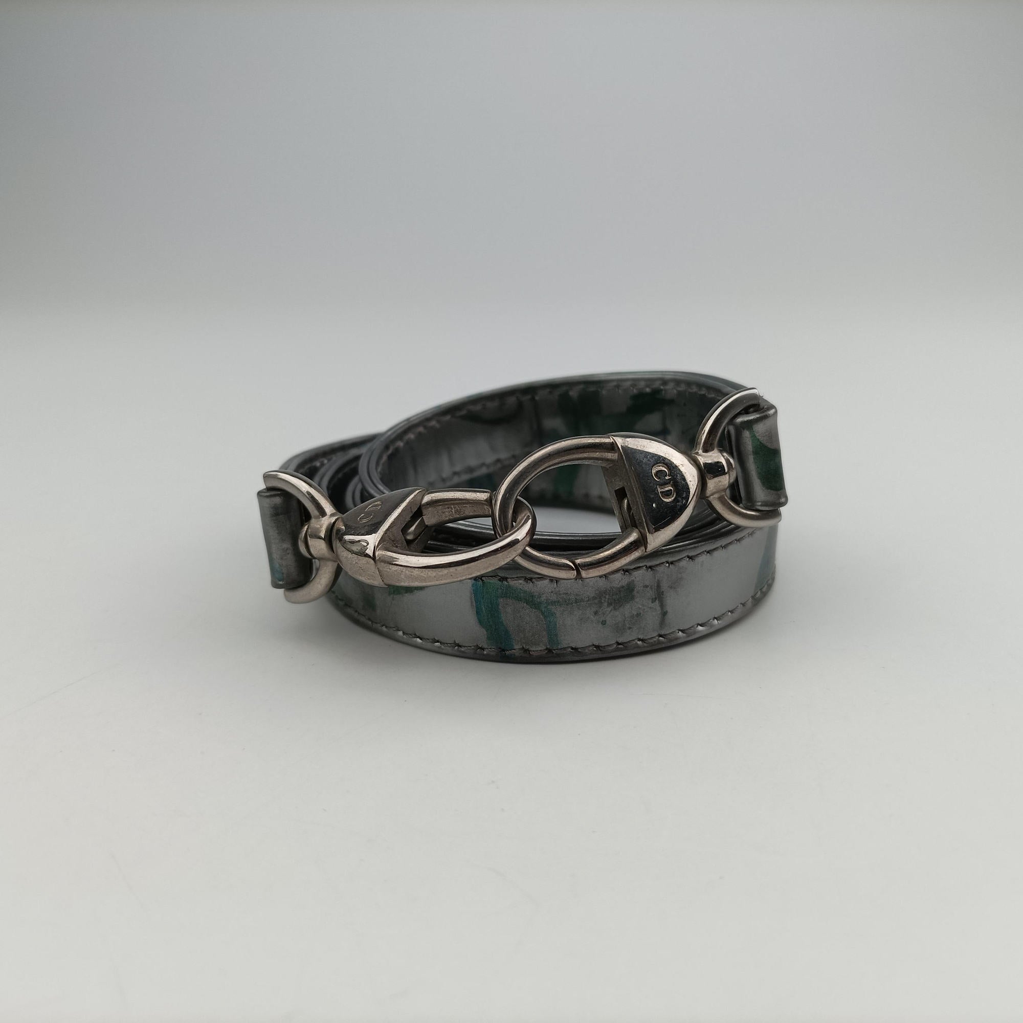Lady Dior Floral Printed Silver Patent Leather 18-MA-0195レディディオール フローラ プリント シルバー パテント 18-MA-0195