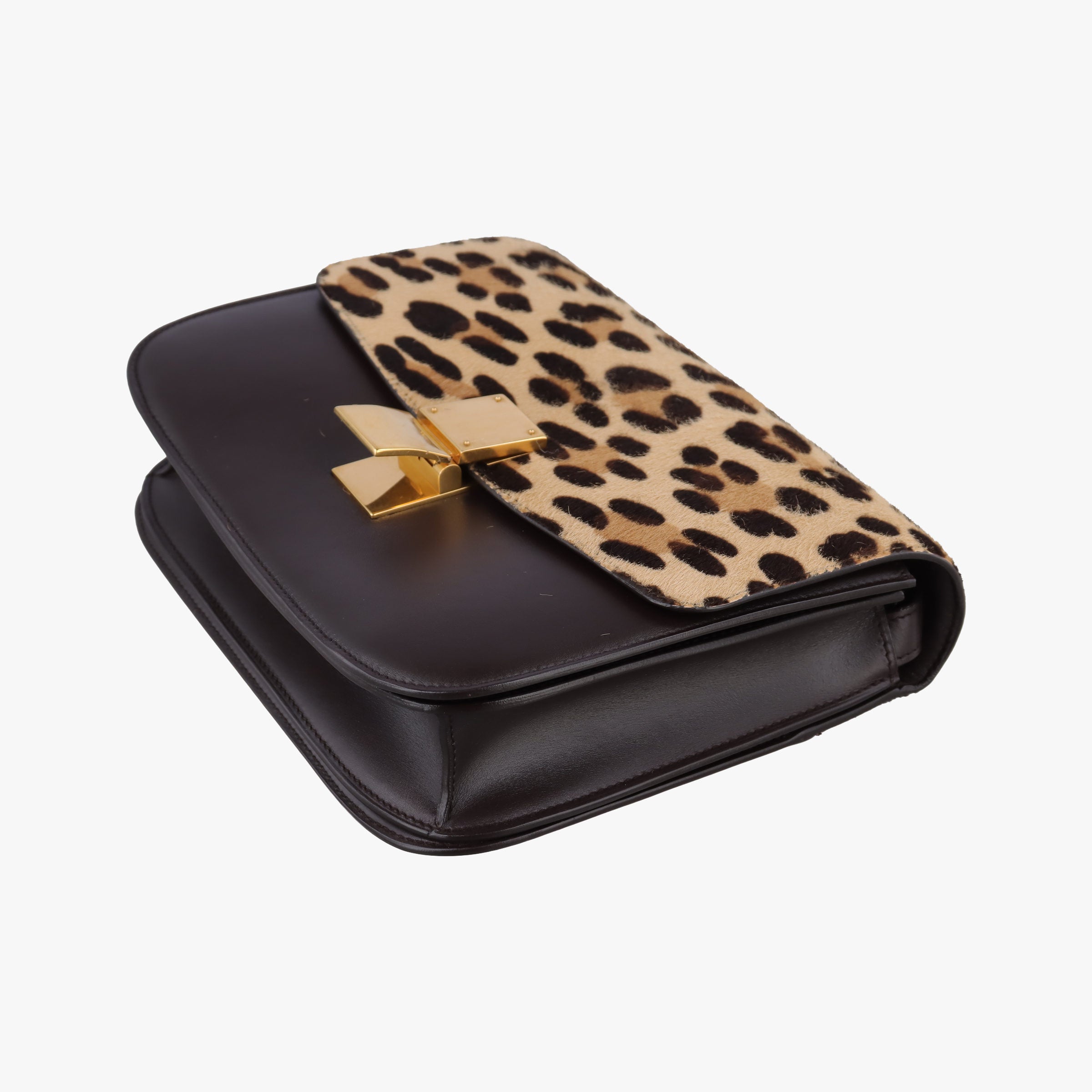 Classic Box Leopard ×Dark Brown Calfskin × Pony Hair S-CE-0112クラシック ボックス レオパード × ダークブラウン ボックスカーフ × ハラコ S-CE-0112