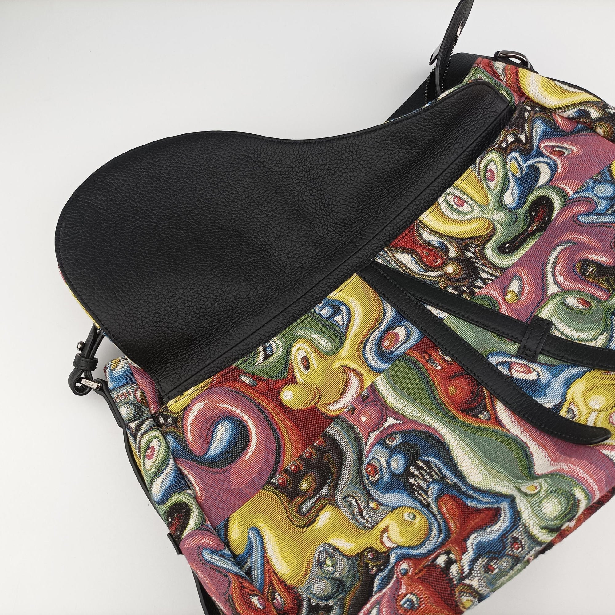 DIOR AND KENNY SCHARF Saddle Soft Multicolor Jacquard Canvas × Grained Calfskin 29-BO-0221ディオール&ケニー・シャーフ サドル ソフト マルチカラー ジャカード × グレインドカーフスキン 29-BO-0221