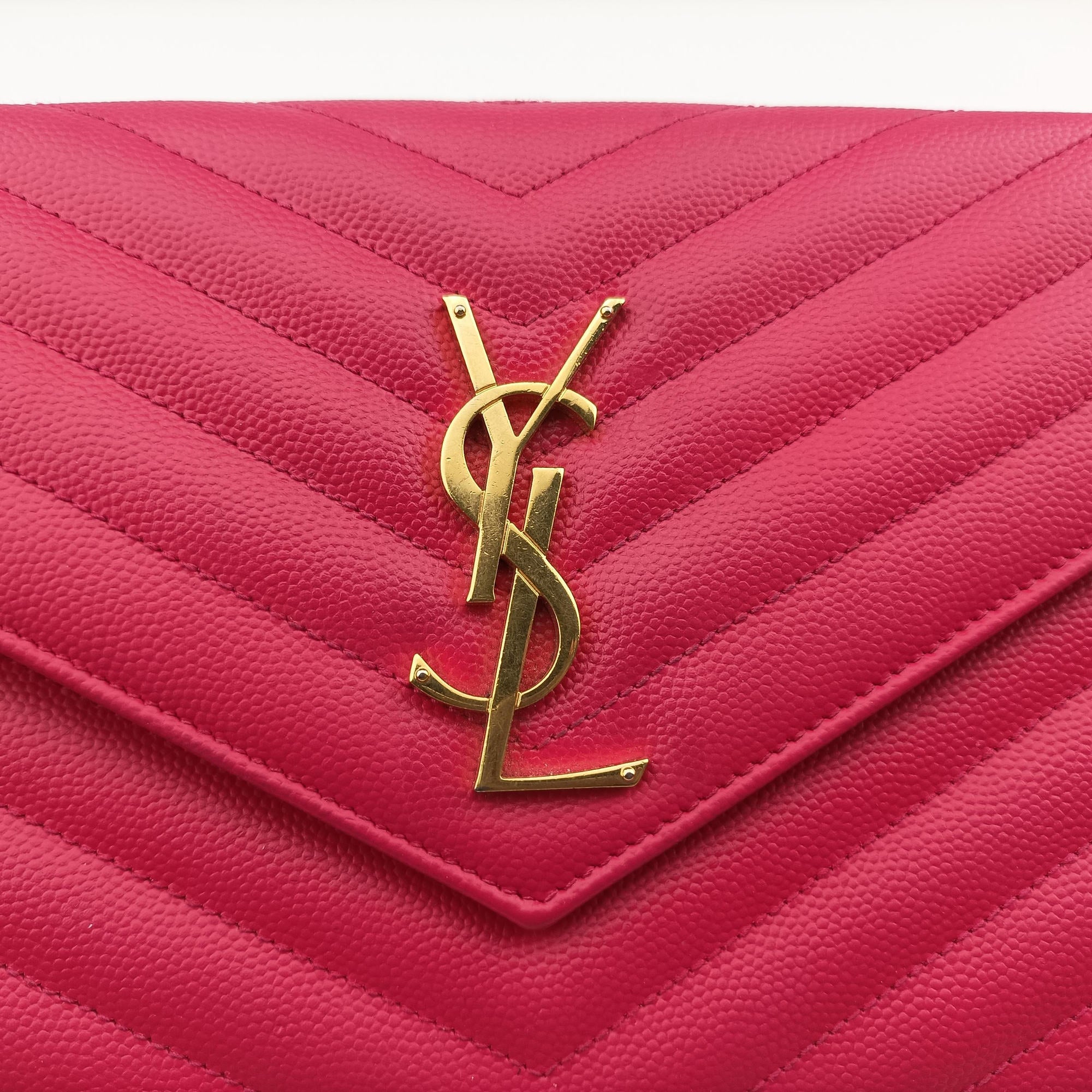 Envelope Fuchsia Grain de Poudre leather 377828 YBL377828.0915モノグラム フューシャピンク グレードプードル エンボスレザー 377828 YBL377828.0915