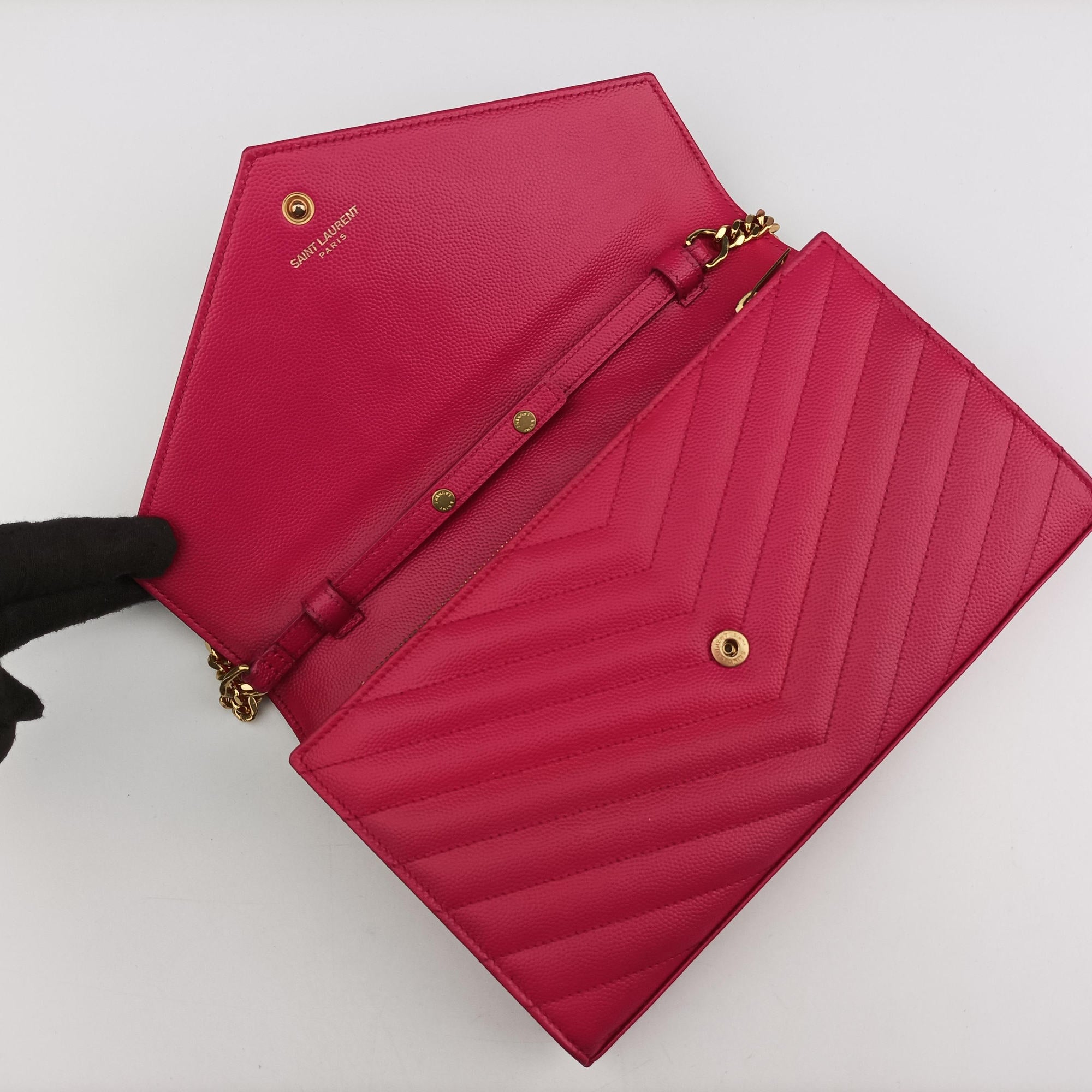 Envelope Fuchsia Grain de Poudre leather 377828 YBL377828.0915モノグラム フューシャピンク グレードプードル エンボスレザー 377828 YBL377828.0915