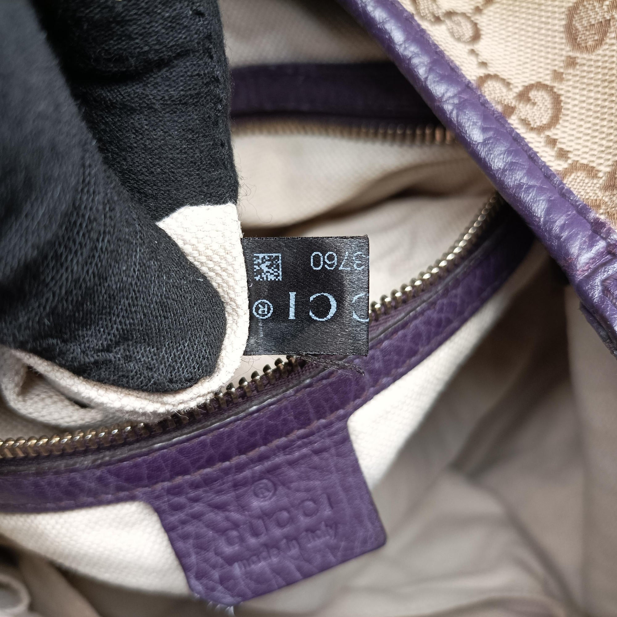 JACKIE 1961 beige×purple Canvas×leather 277520 I014543760ジャッキー1961 ベージュ×パープル キャンバス ×レザー 277520 I014543760