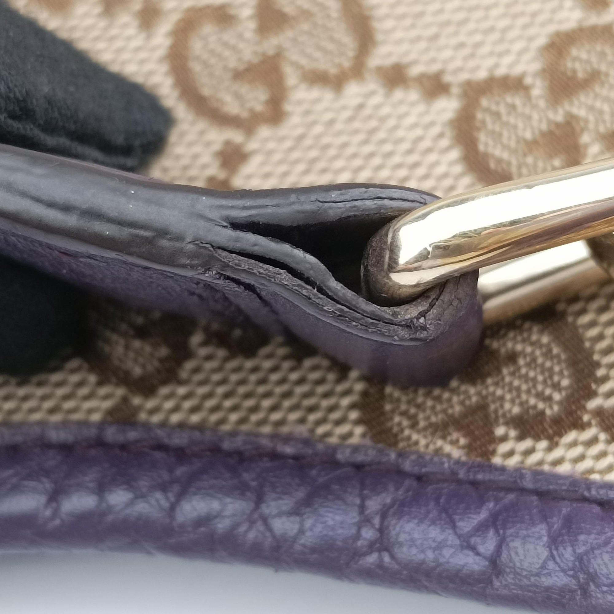 JACKIE 1961 beige×purple Canvas×leather 277520 I014543760ジャッキー1961 ベージュ×パープル キャンバス ×レザー 277520 I014543760