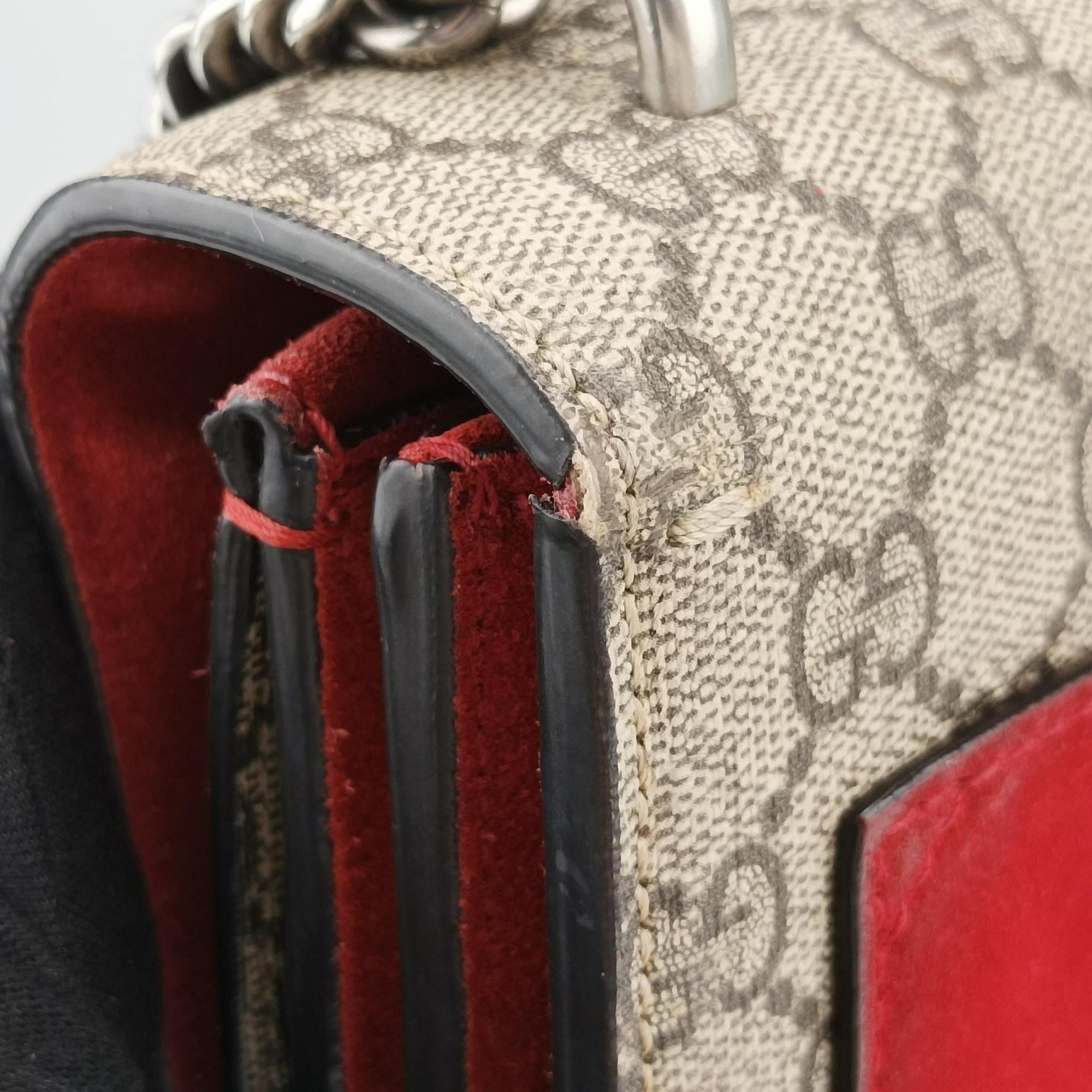 Dionysus beige×red PVC coated canvas × suede 403348 D020393455ディオニュソス ベージュ×レッド PVCコーティングキャンバス × スエード 403348 D020393455