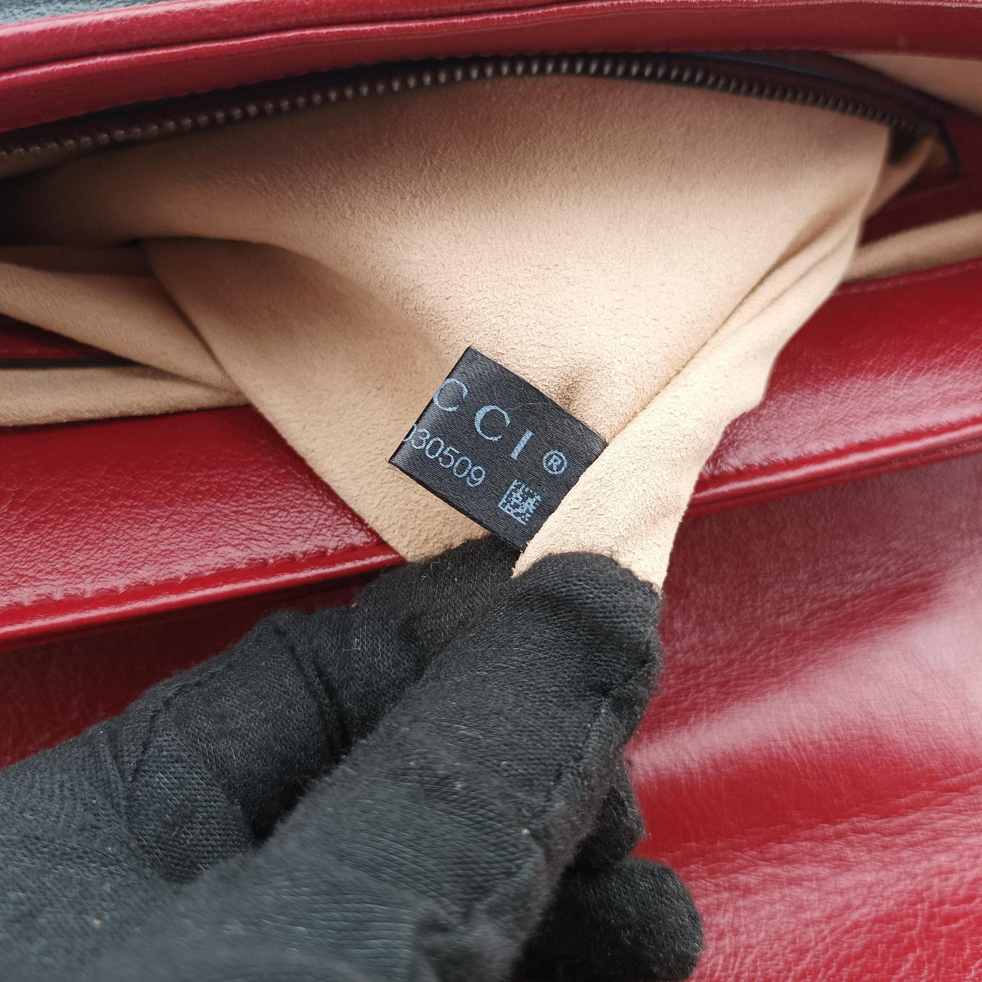 GG Marmont Black×red Leather 498109 A030030509GGマーモント ブラック×レッド レザー 498109 A030030509