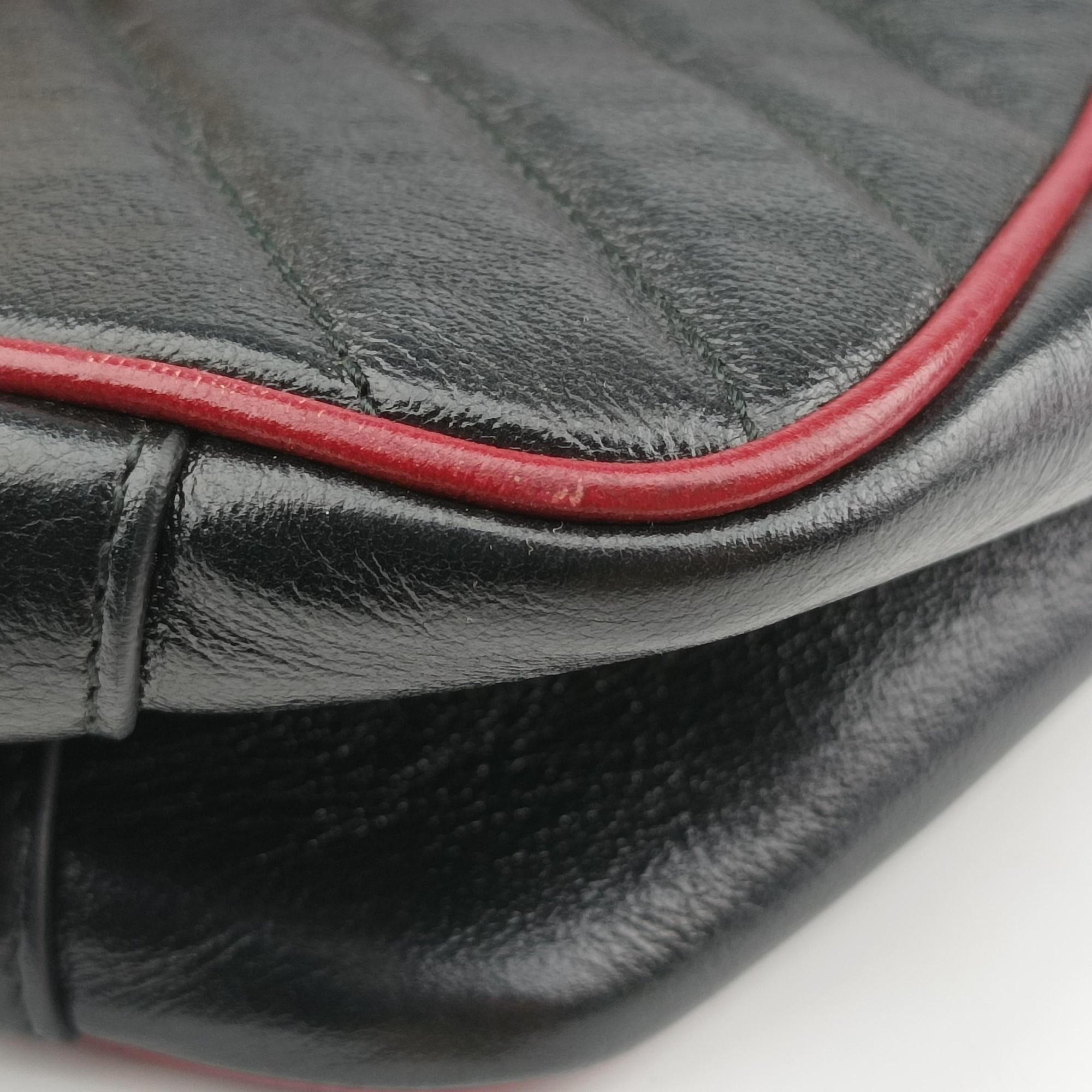 GG Marmont Black×red Leather 498109 A030030509GGマーモント ブラック×レッド レザー 498109 A030030509