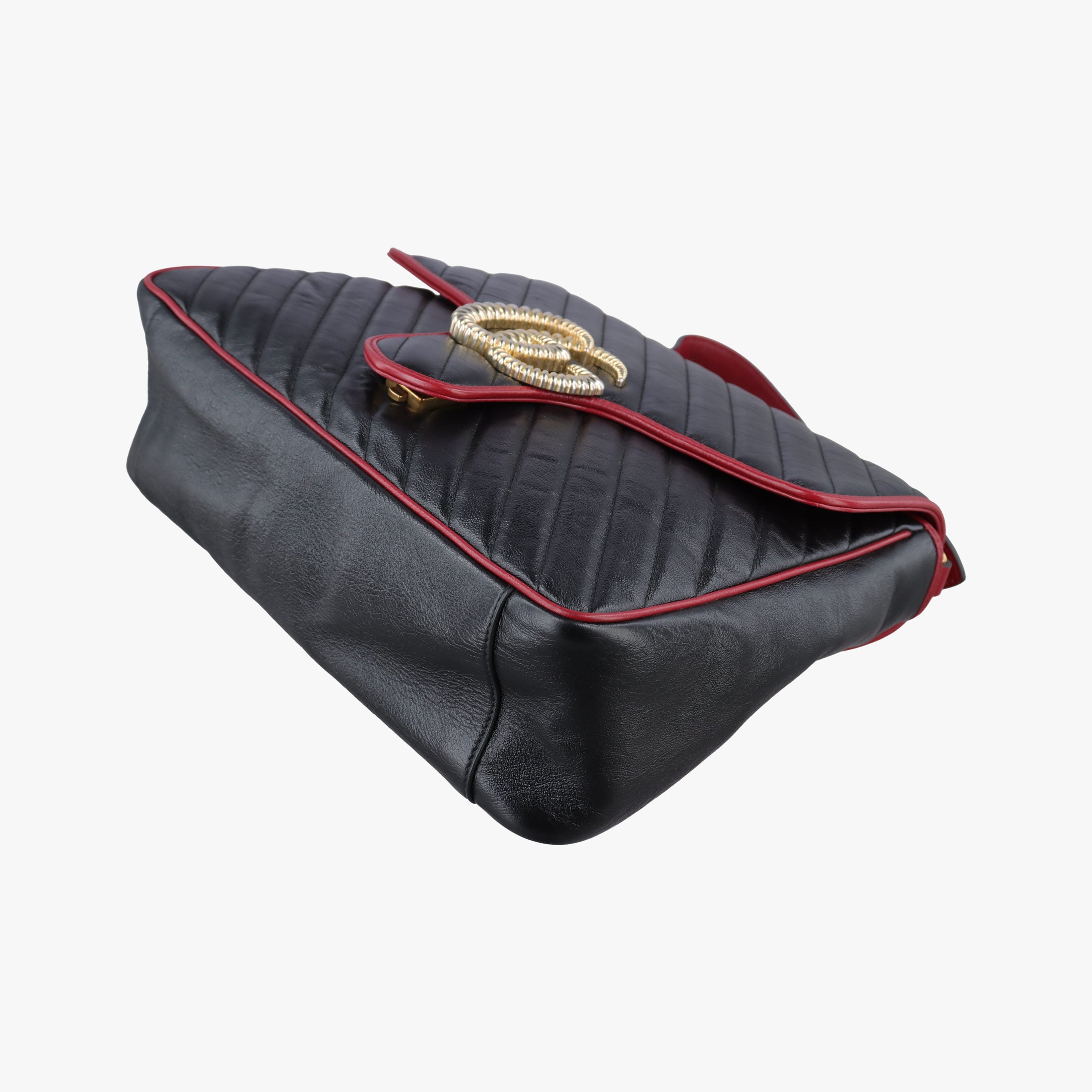 GG Marmont Black×red Leather 498109 A030030509GGマーモント ブラック×レッド レザー 498109 A030030509