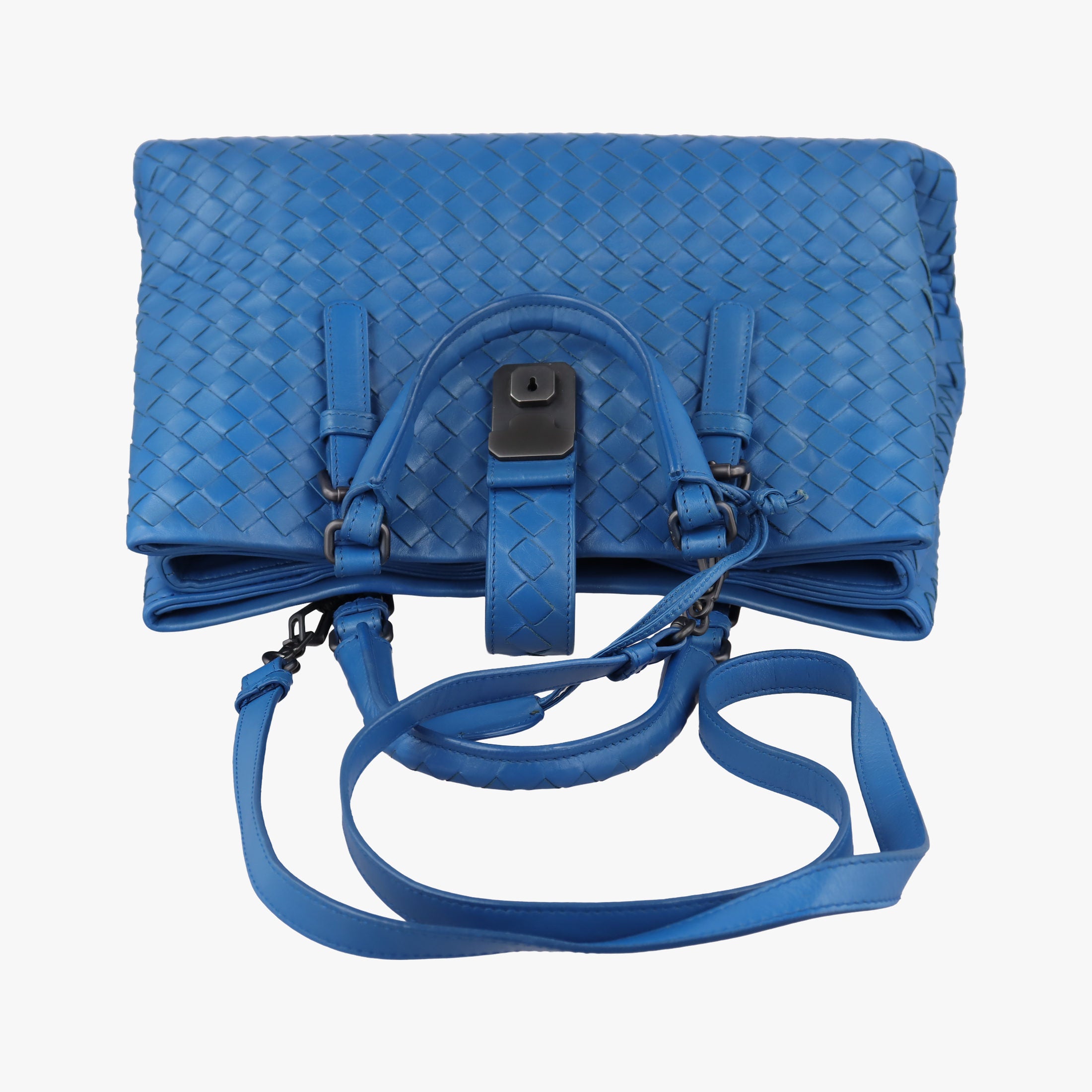 Roma Intrecciato Blue lambskin B02460518Fローマ イントレチャート ブルー ラムスキン B02460518F