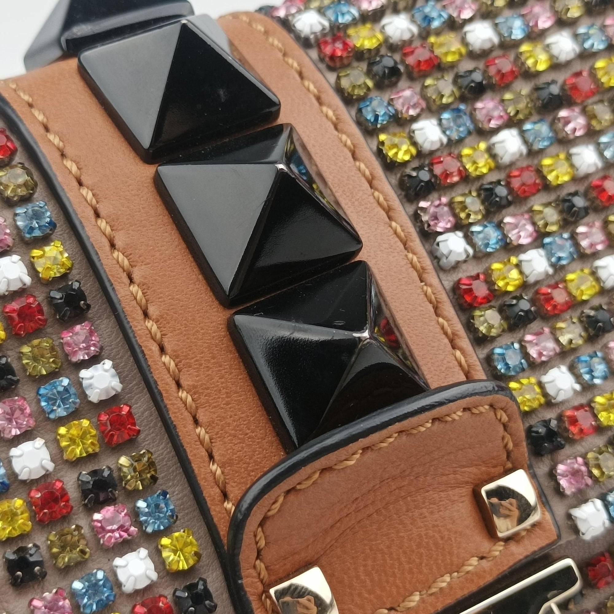 Glam Lock Multicolor Leather ×Crystal Embellishments BL-I898RMT1グラムロック マルチカラー レザー×クリスタルビジュー BL-I898RMT1