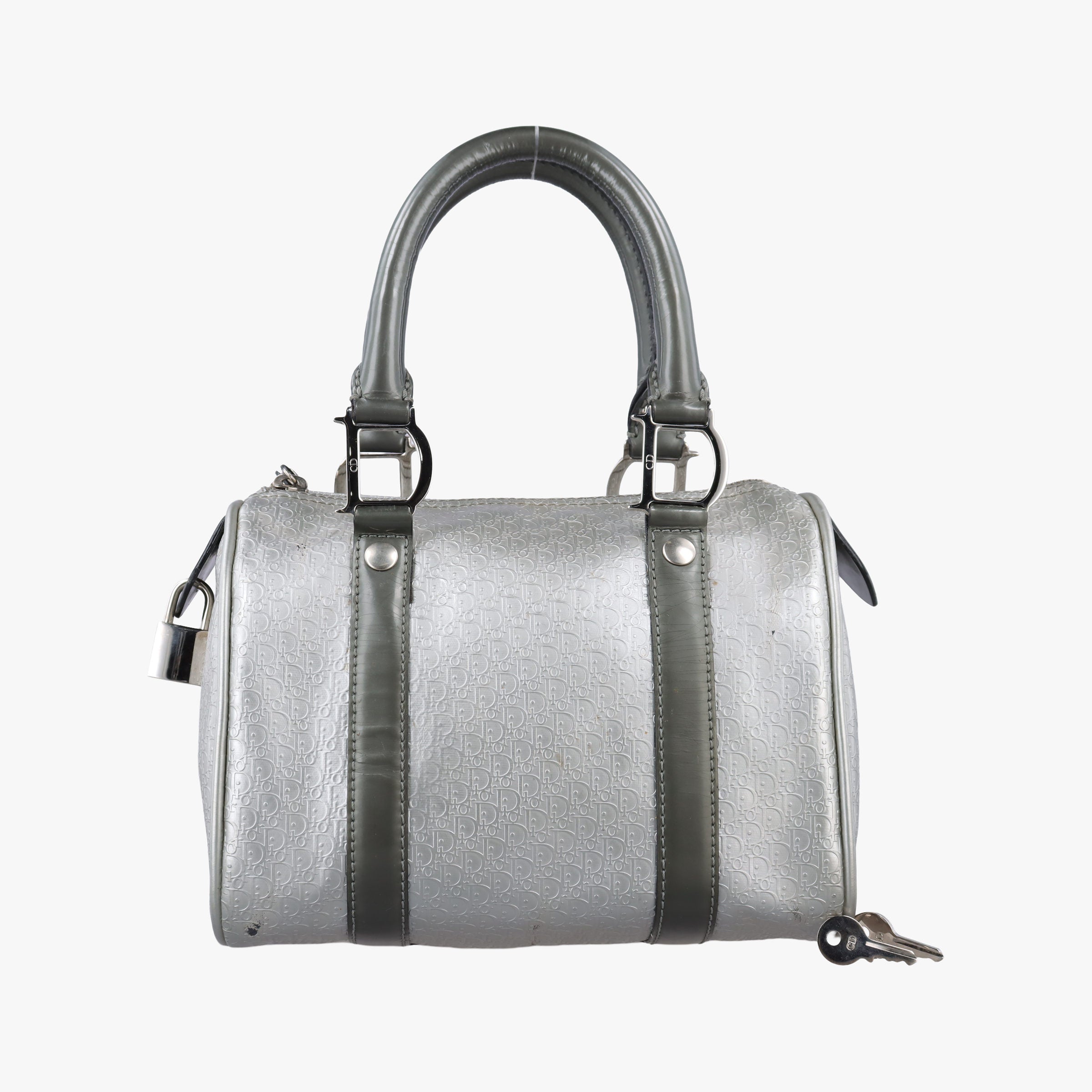 Zucchino Glitter Logo Silver × Gray Leather PZ 0101ズッカ柄 ズッキーノ グリッターロゴ シルバー × グレー レザー PZ 0101