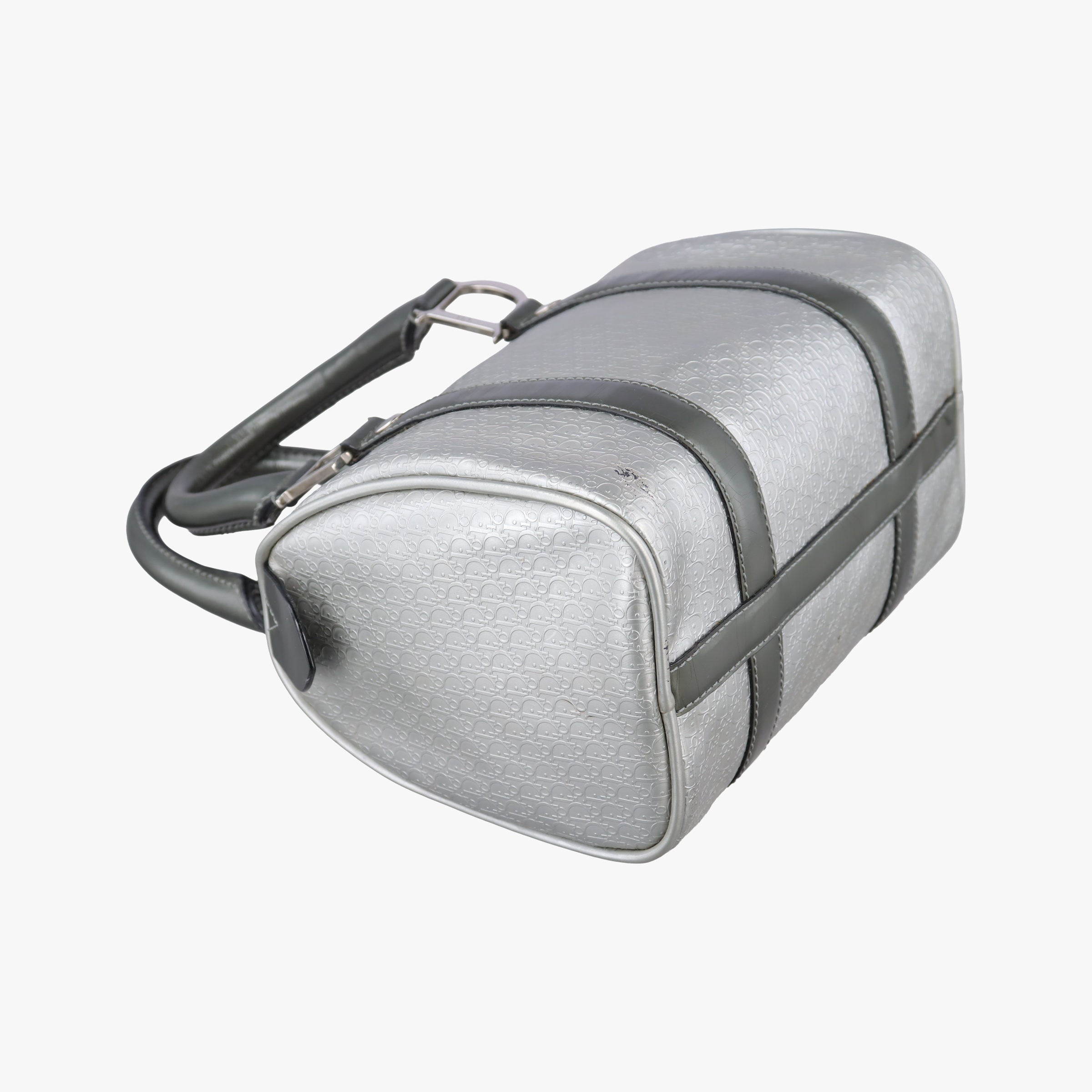 Zucchino Glitter Logo Silver × Gray Leather PZ 0101ズッカ柄 ズッキーノ グリッターロゴ シルバー × グレー レザー PZ 0101