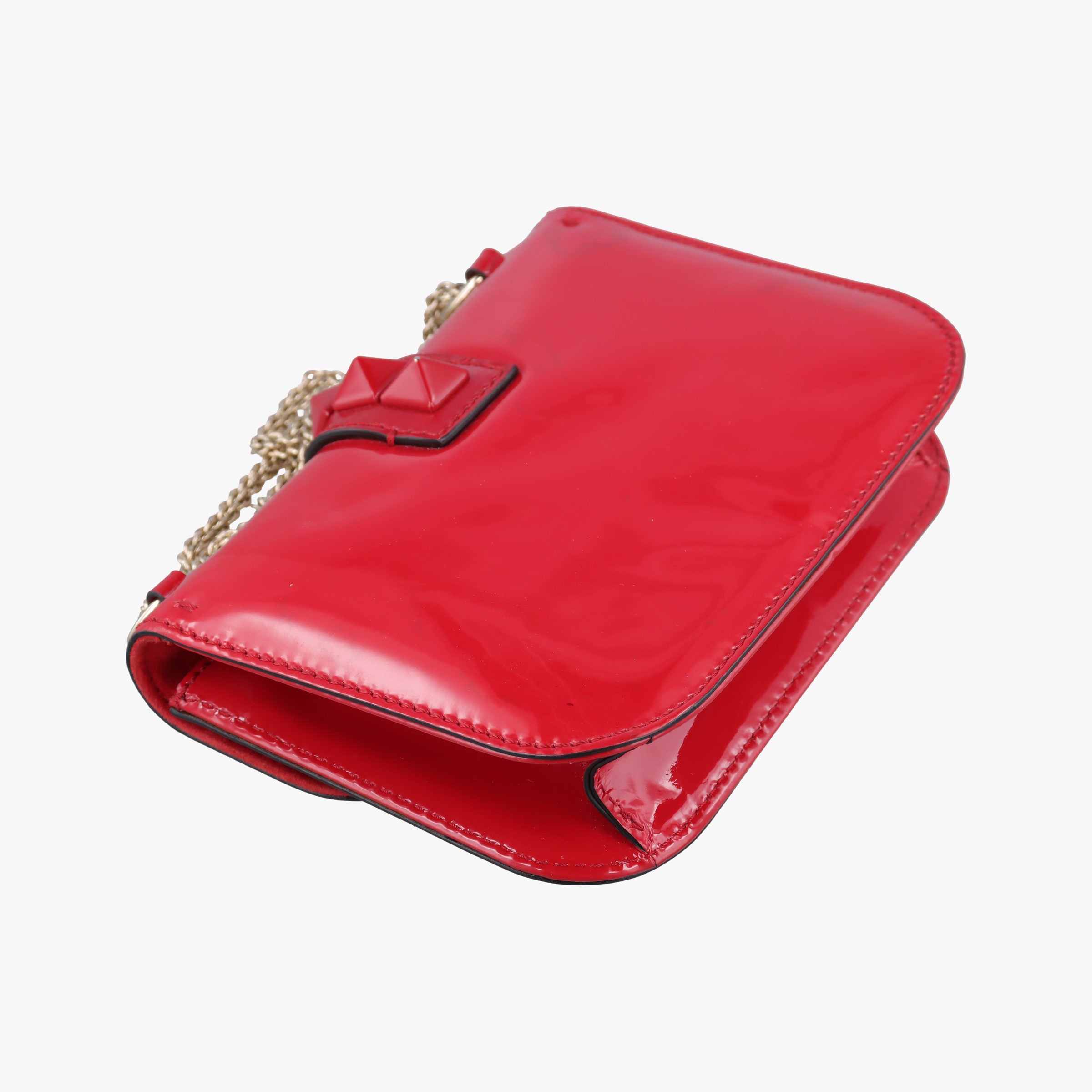 Rockstud Glam Lock Red Patent Leather Lot number unknownロックスタッズグラムロックスモール レッド パテント 製番不明
