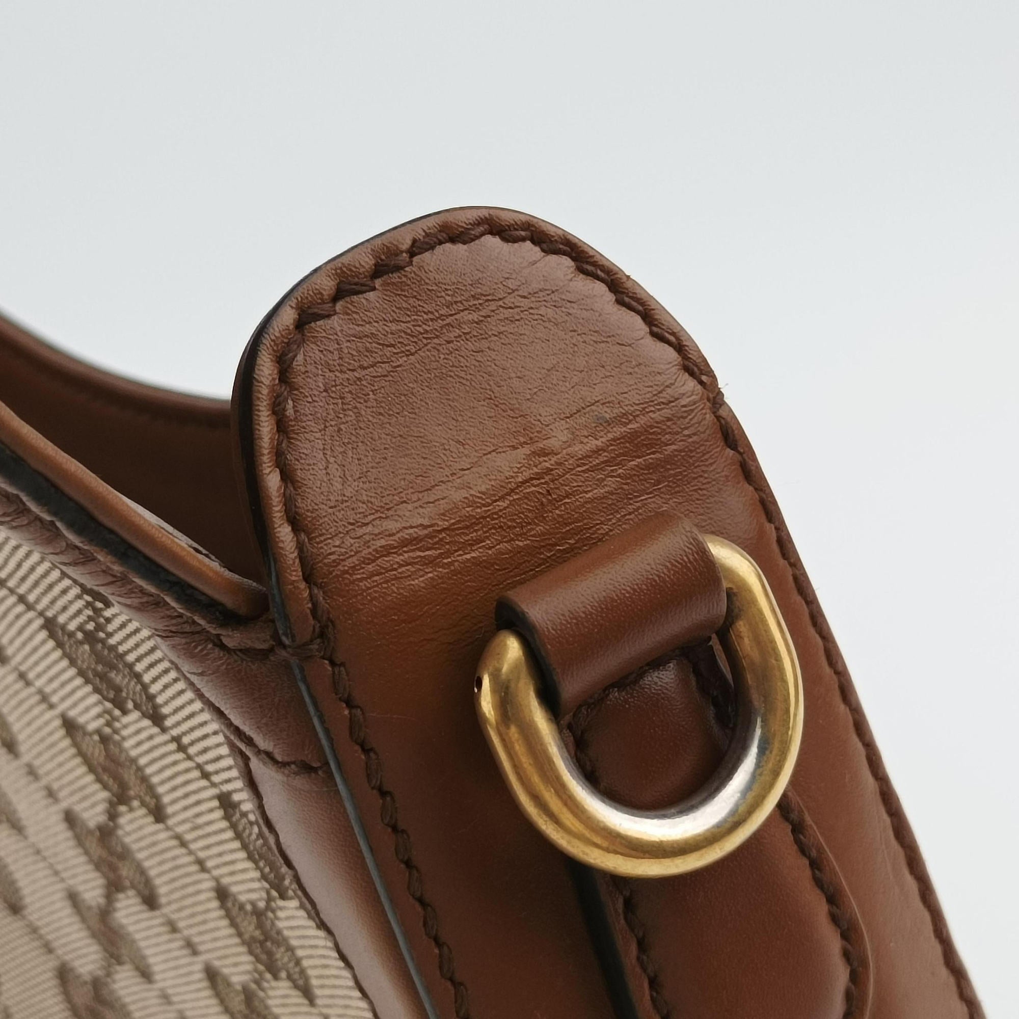 Lady Web Brown canvas×leather 384821 D019192009レディ ウェブ ブラウン キャンバス x レザー 384821 D019192009