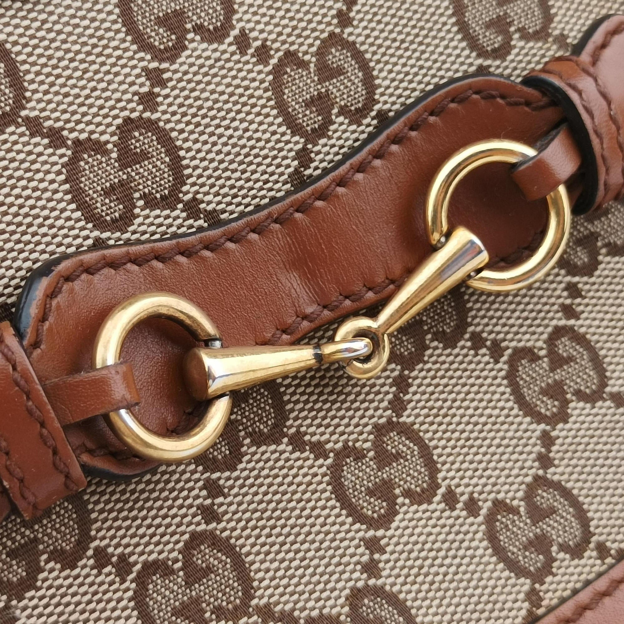 Lady Web Brown canvas×leather 384821 D019192009レディ ウェブ ブラウン キャンバス x レザー 384821 D019192009
