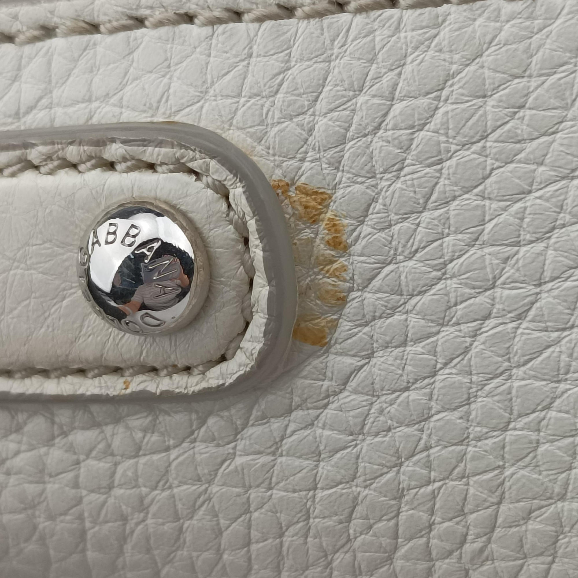Flower Motif Rhinestone Lock WhitexMulticolour Leather 44フラワーモチーフ ラインストーン ロック ホワイトxマルチカラー レザー 44