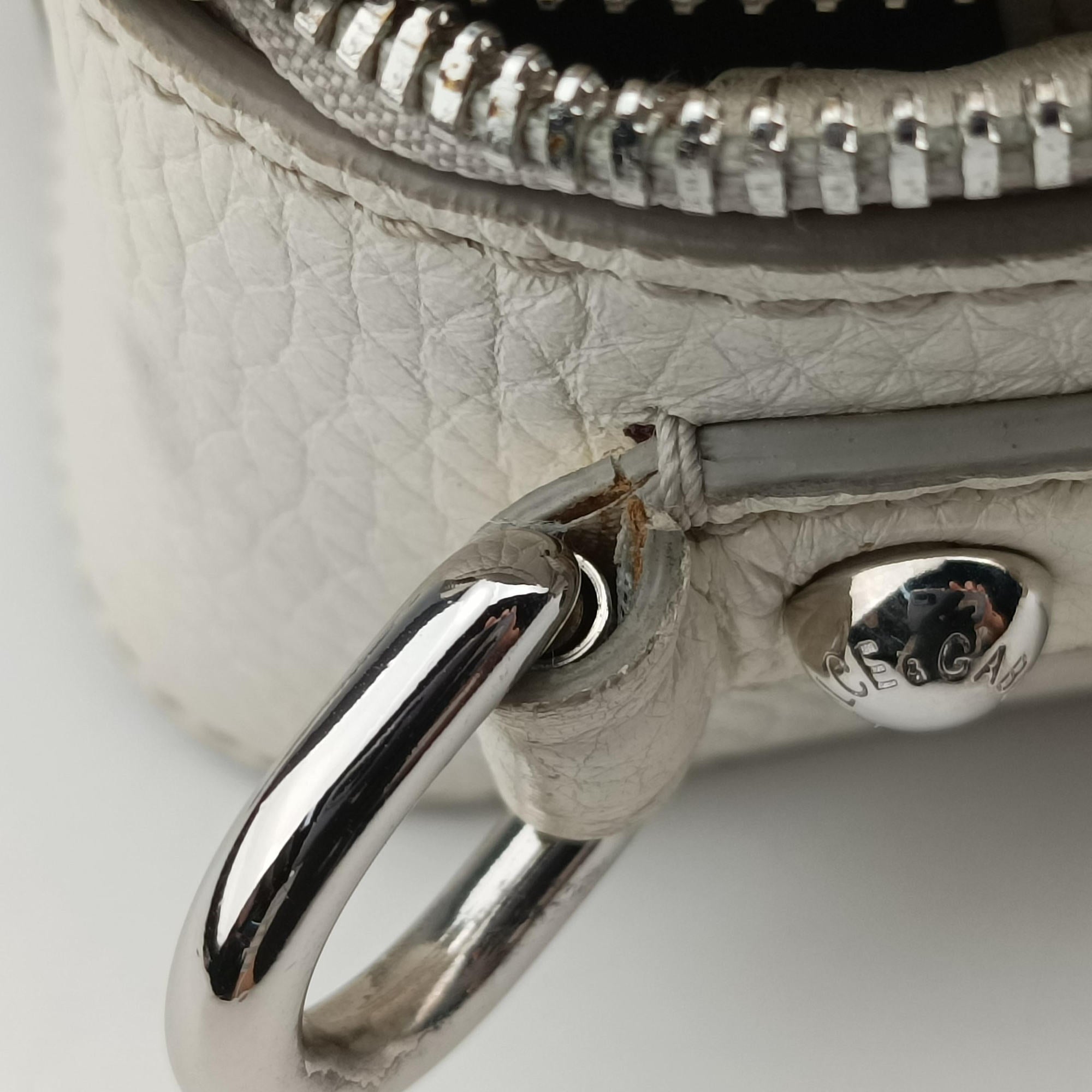 Flower Motif Rhinestone Lock WhitexMulticolour Leather 44フラワーモチーフ ラインストーン ロック ホワイトxマルチカラー レザー 44