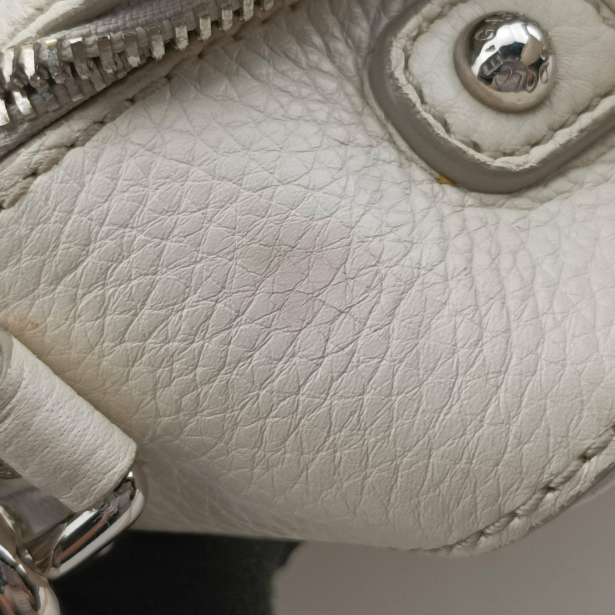 Flower Motif Rhinestone Lock WhitexMulticolour Leather 44フラワーモチーフ ラインストーン ロック ホワイトxマルチカラー レザー 44