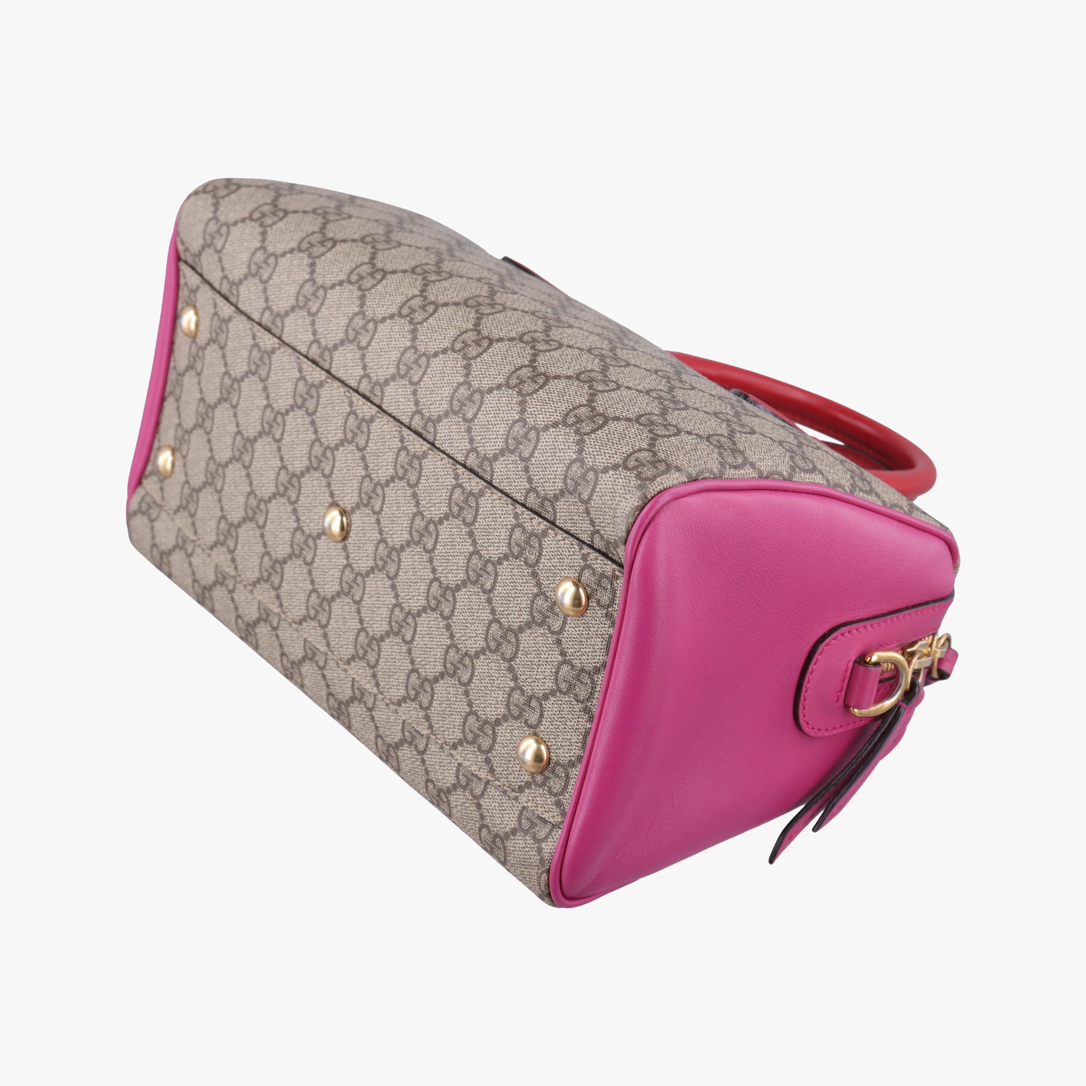 GG SUPREME beige×red×pink PVC coated canvas×Leather 409529 D020052650GGスプリーム ベージュ×レッド×ピンク PVCコーティングキャンバス×レザー 409529 D020052650