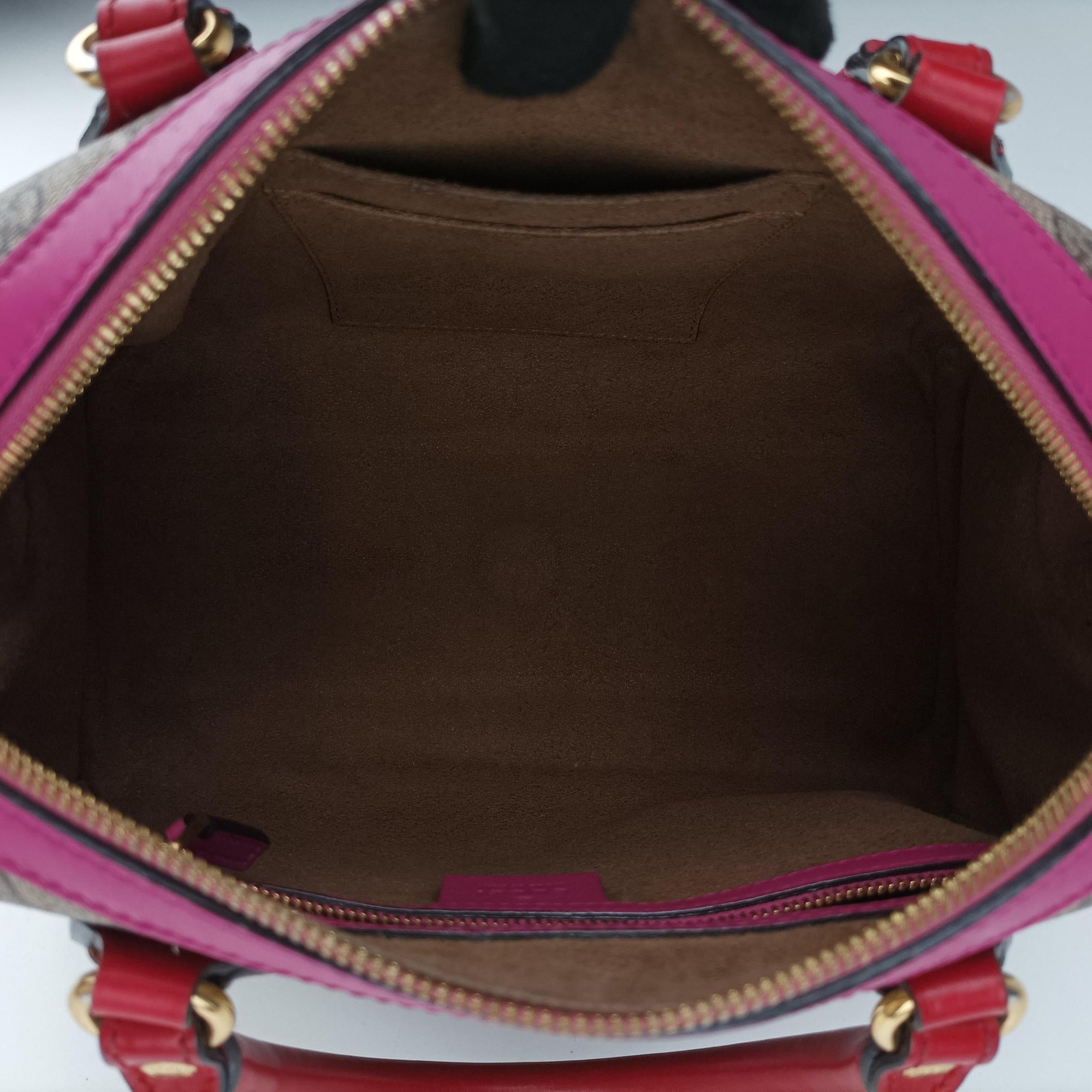 GG SUPREME beige×red×pink PVC coated canvas×Leather 409529 D020052650GGスプリーム ベージュ×レッド×ピンク PVCコーティングキャンバス×レザー 409529 D020052650