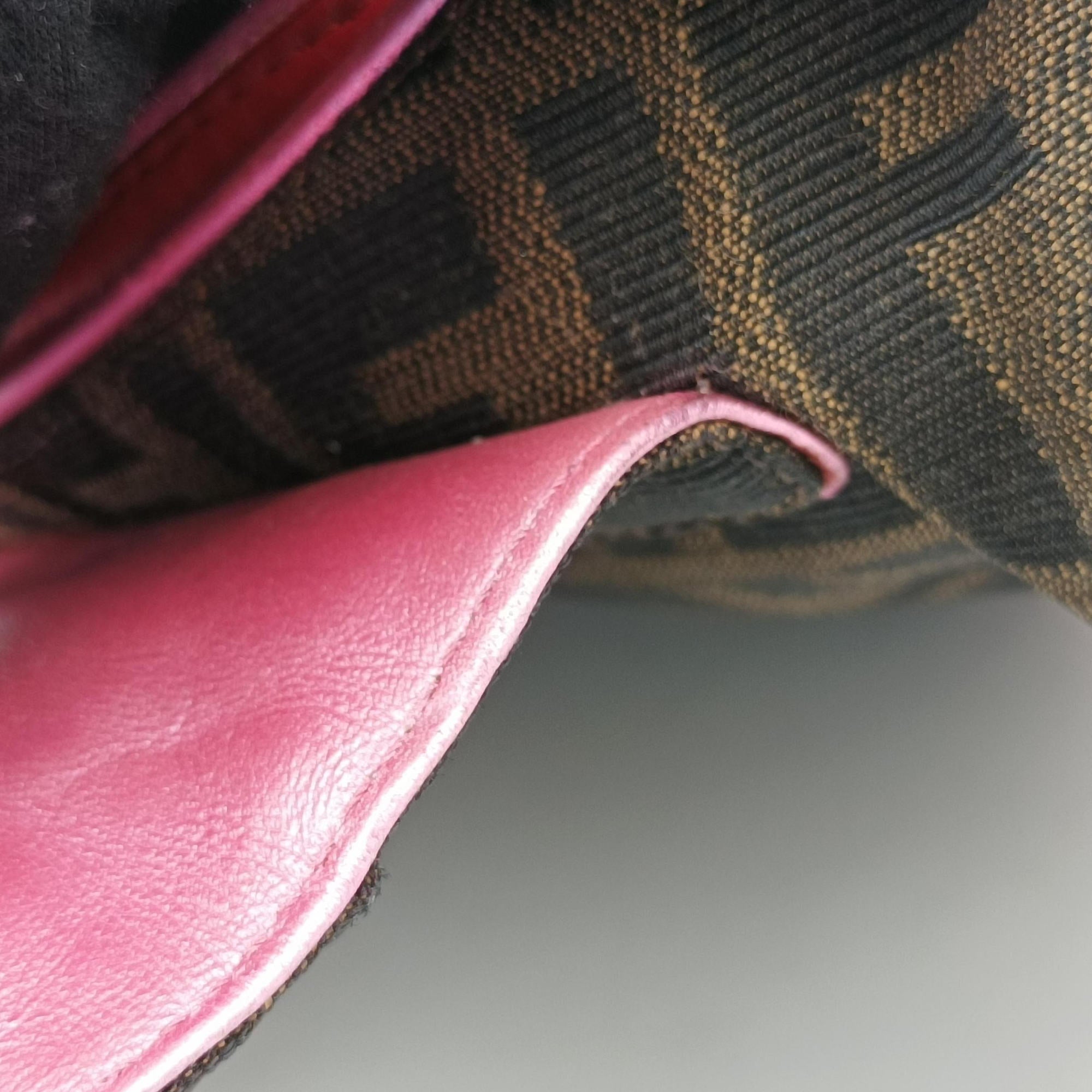 Zucca Vanity Mirror Brown × Red Jacquard × Leather 8BN133 2305/8BN133/MN5/049ズッカ バニティミラー ブラウン × レッド ジャガード × レザー 8BN133 2305/8BN133/MN5/049