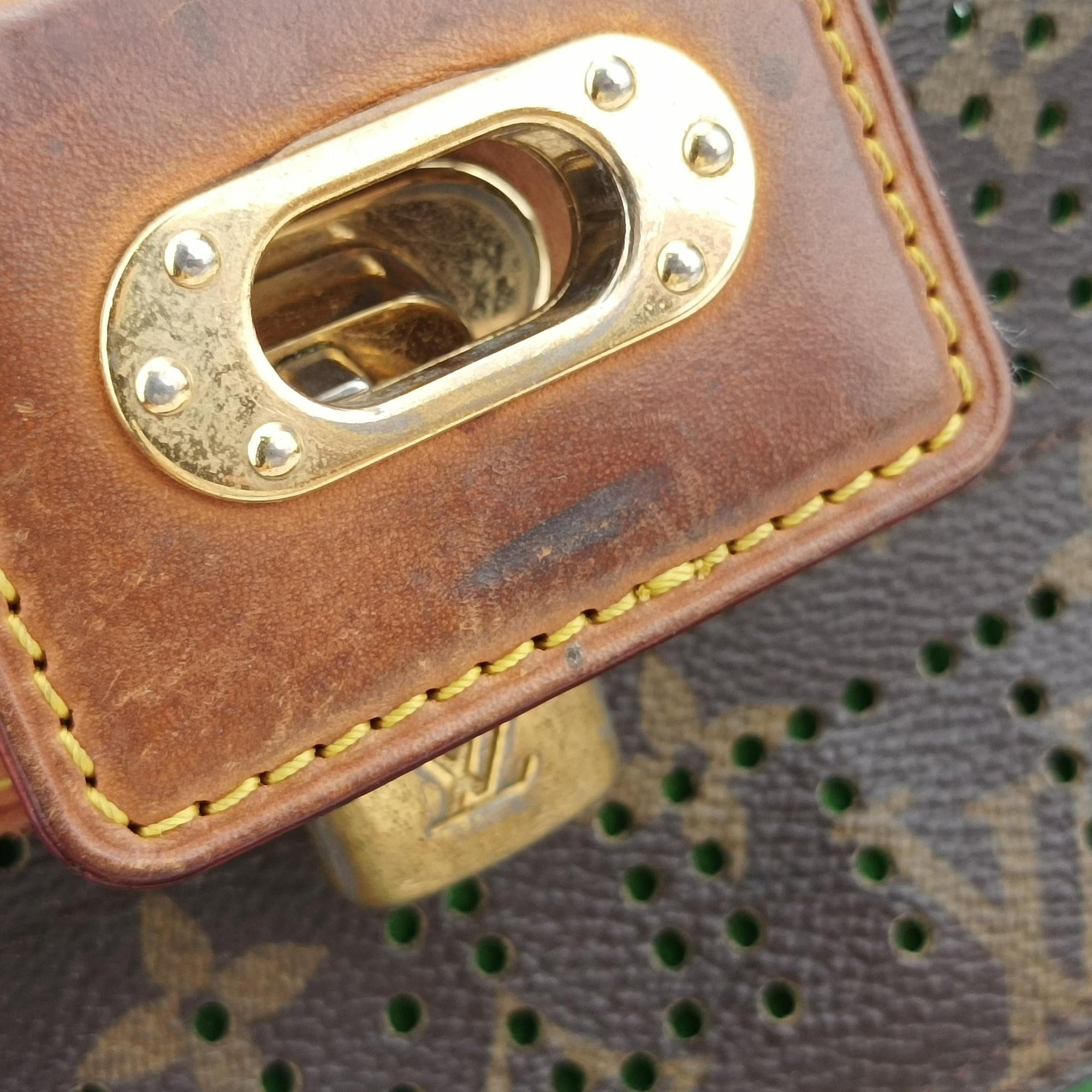 Musette brown×Green Monogram Perforated M95173 CA0036ミュゼット モノグラム/ブラウン×グリーン モノグラム ペルフォ M95173 CA0036