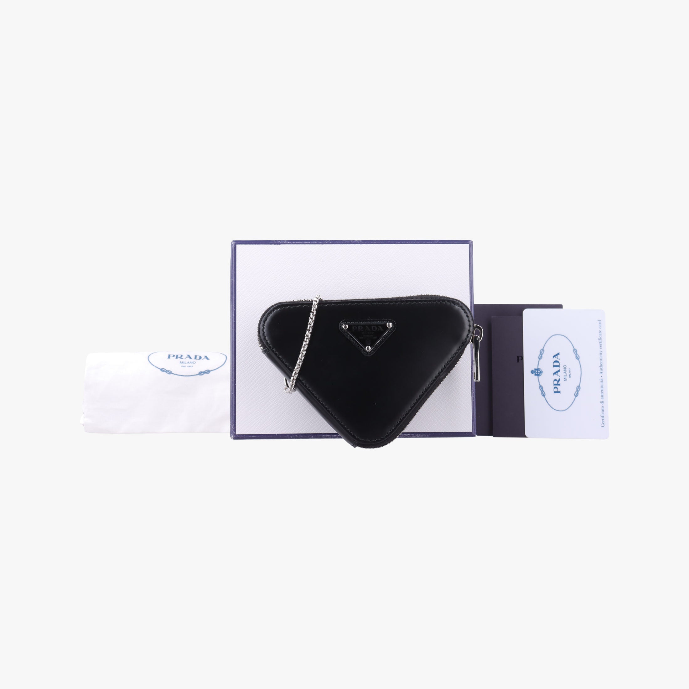 Triangle Chain Pouch Black Leather 230-Aトライアングル チェーン ポーチ ブラック レザー 230-A