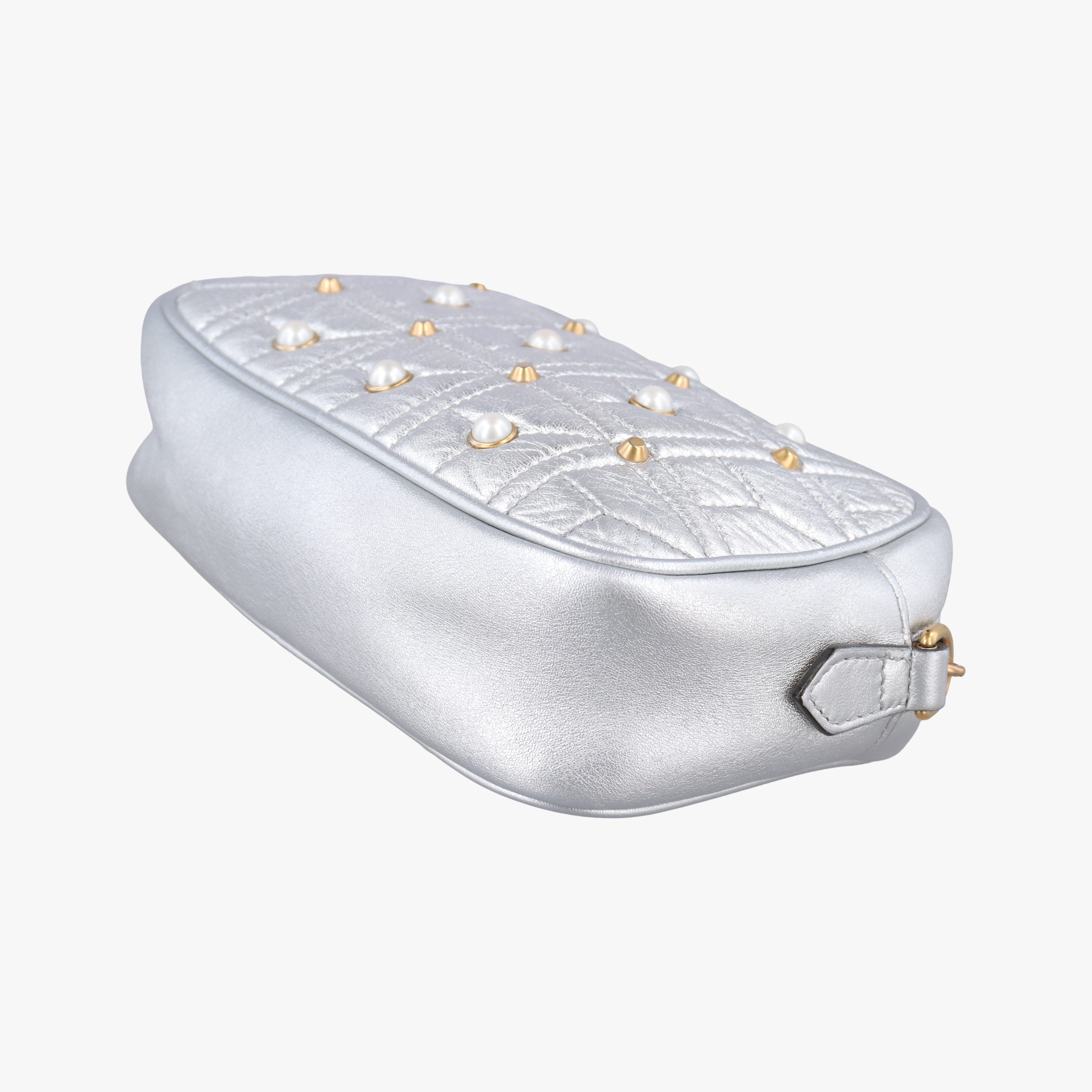 GG Marmont Silver Leather 447632 B021162434GGマーモント シルバー レザー 447632 B021162434