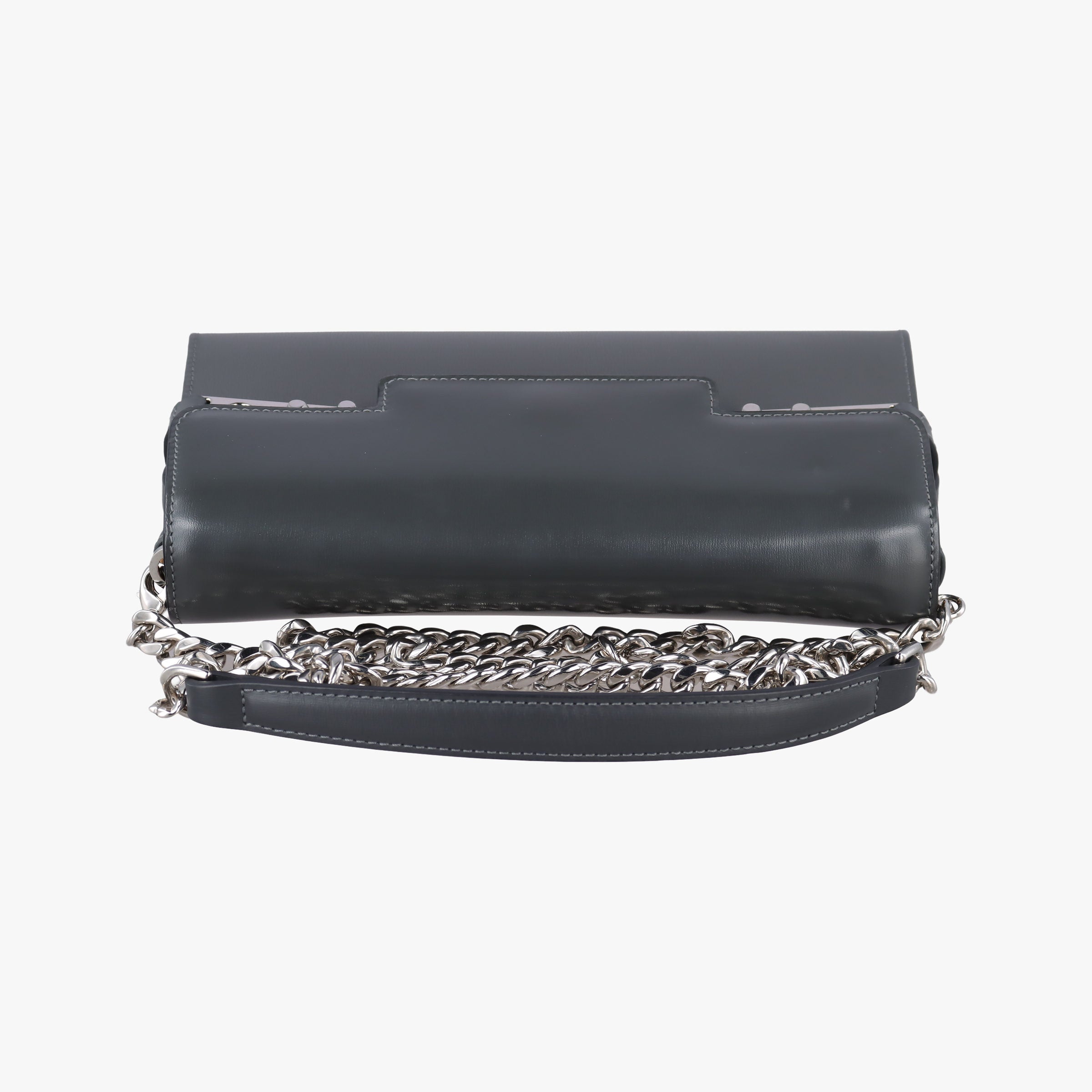 Delvaux Tempete Pochette gray Leather A00Aデルヴォー タンペート ポシェット グレー レザー A00A