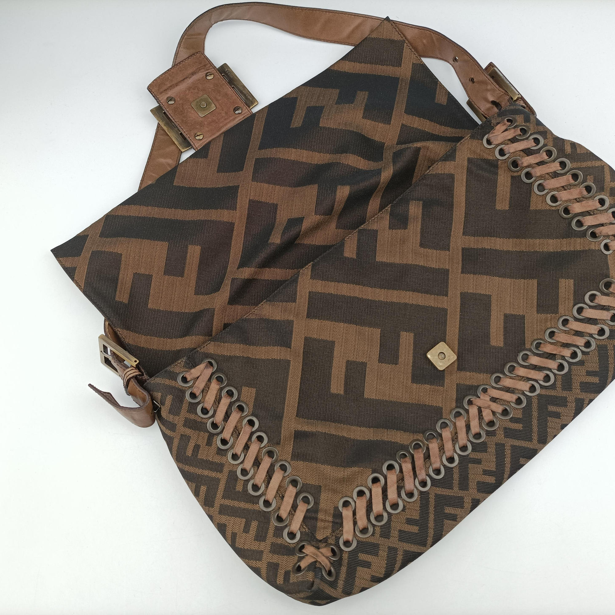 Mamma Bucket Brown canvas× Leather 8BT137 2384.8BT137.VVF.088マンマバケット ブラウン キャンバス× レザー 8BT137 2384.8BT137.VVF.088