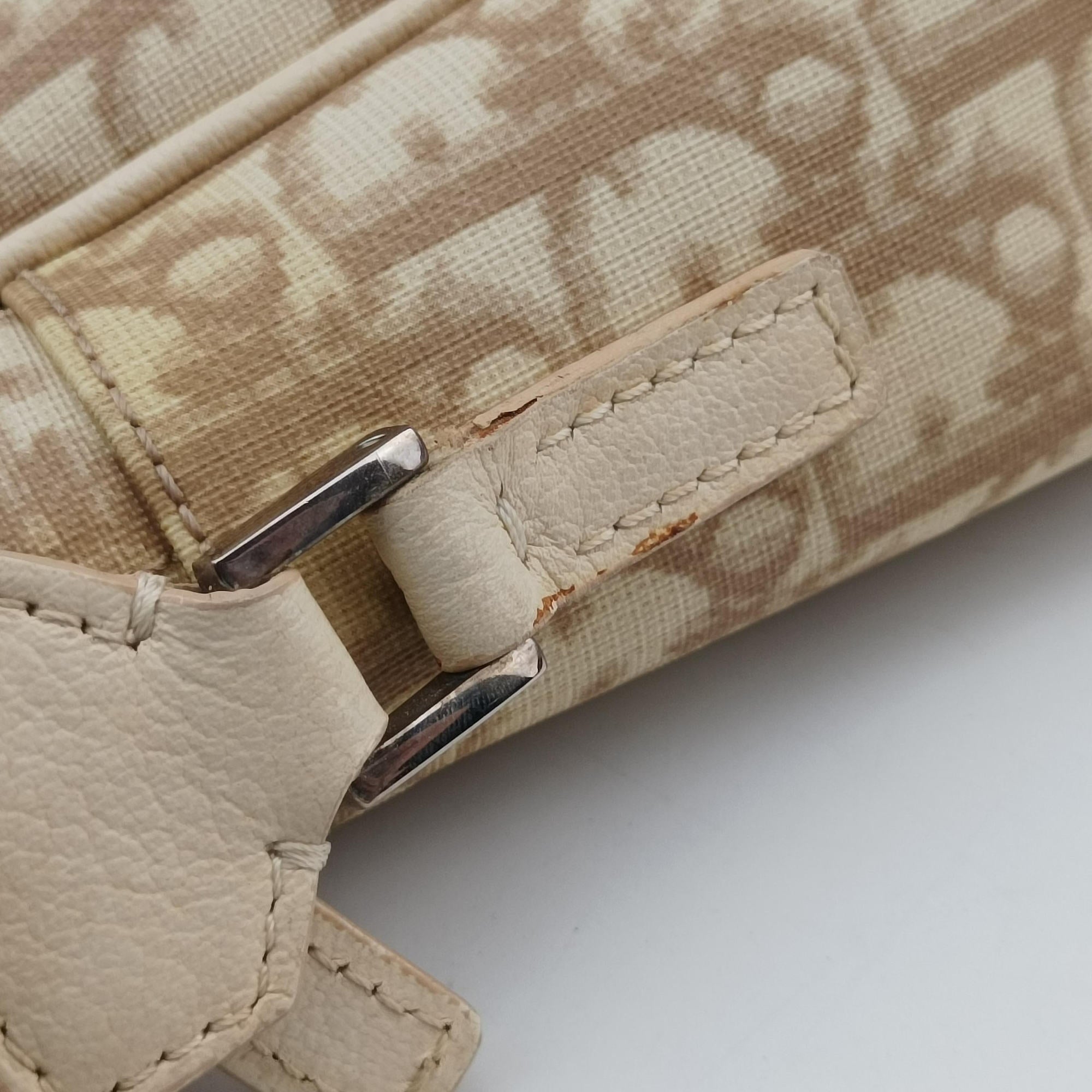 Trotter Flower Beige PVC Coated Canvas Floral Embroidery BO D 1024トロッター フラワー ベージュ PVCコーティングキャンバス 花刺繍 BO D 1024