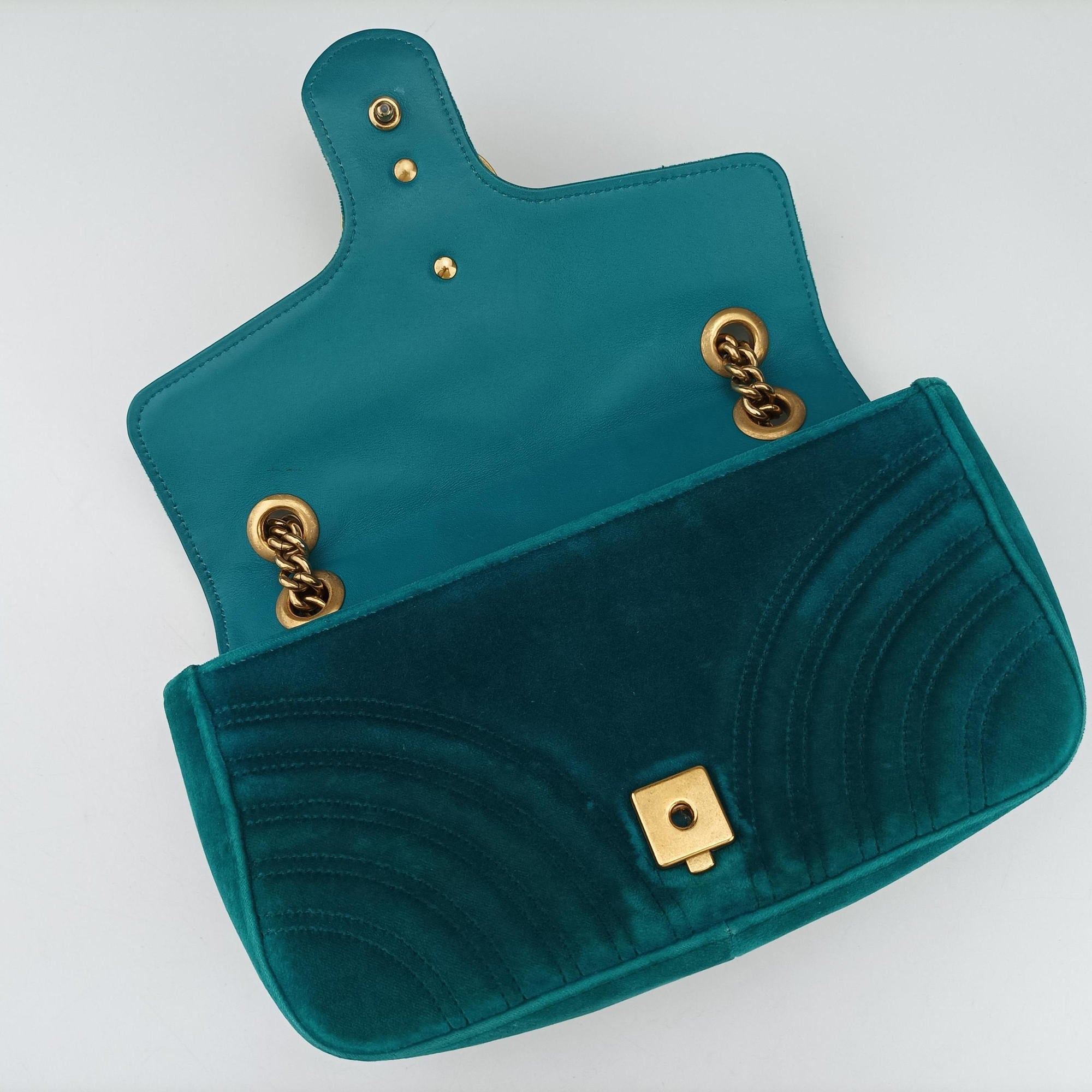 GG Marmont Blue velour 443497 F023527047GGマーモント ブルー ベロア 443497 F023527047