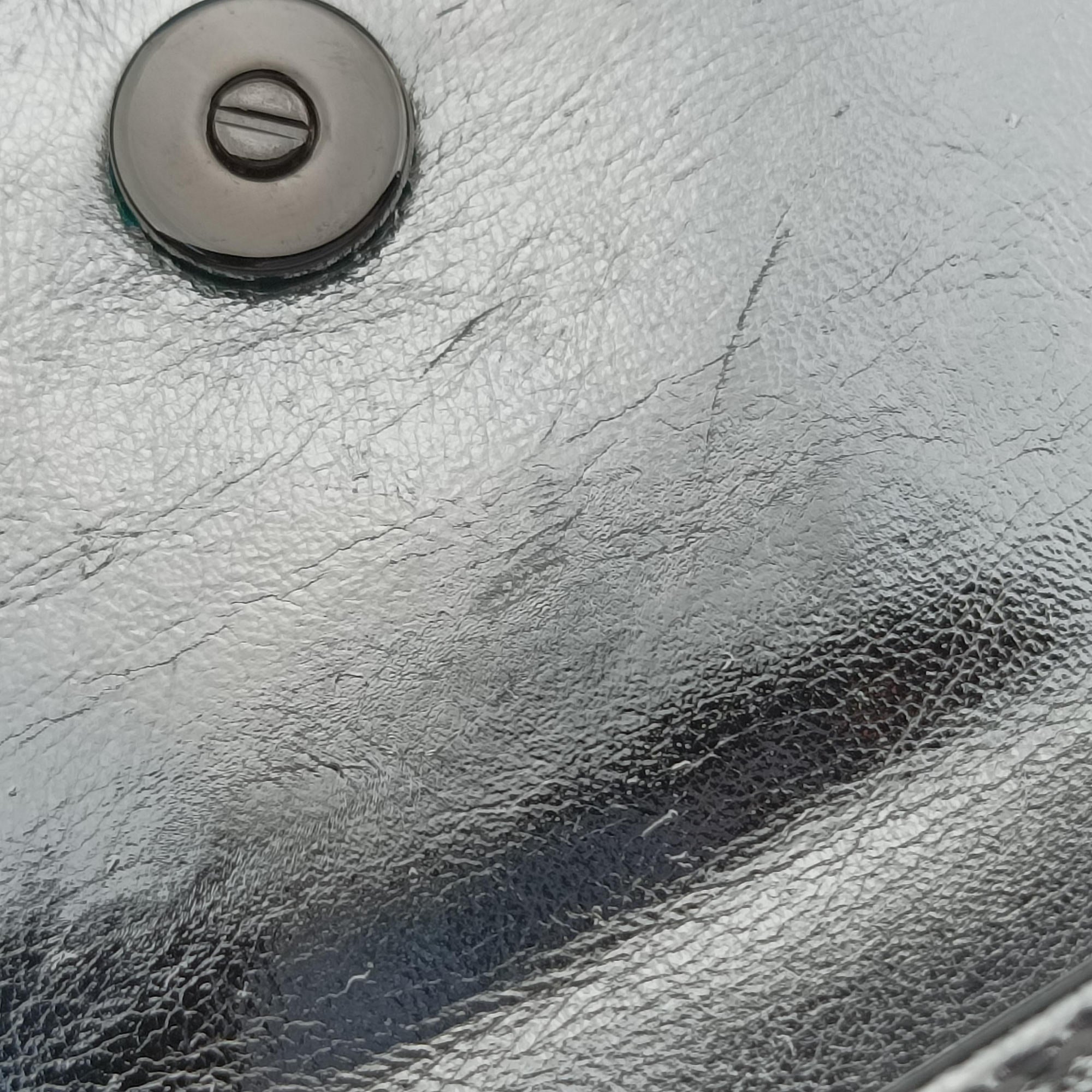 Dior double Medium Silver Leather 10-MA-0241ディオール ダブル ミディアム シルバー レザー 10-MA-0241