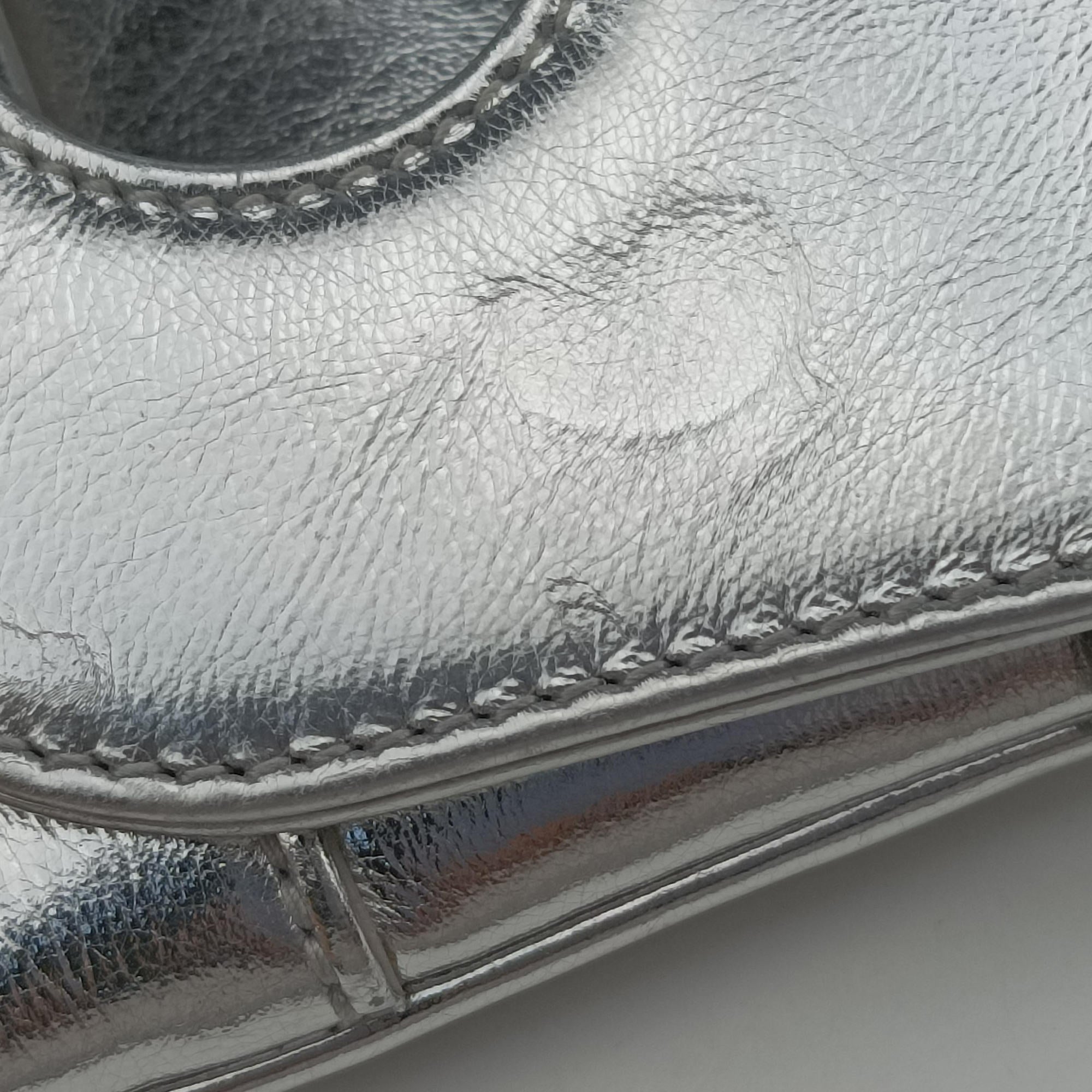 Dior double Medium Silver Leather 10-MA-0241ディオール ダブル ミディアム シルバー レザー 10-MA-0241