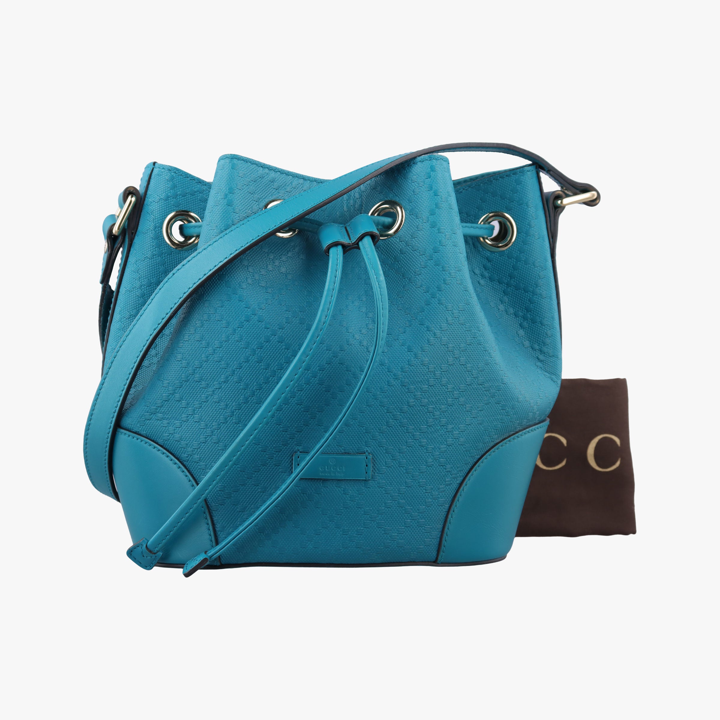 Bright Diamante Bucket Blue Leather 354229 I016928114ブライトディアマンテ バケット ブルー レザー 354229 I016928114